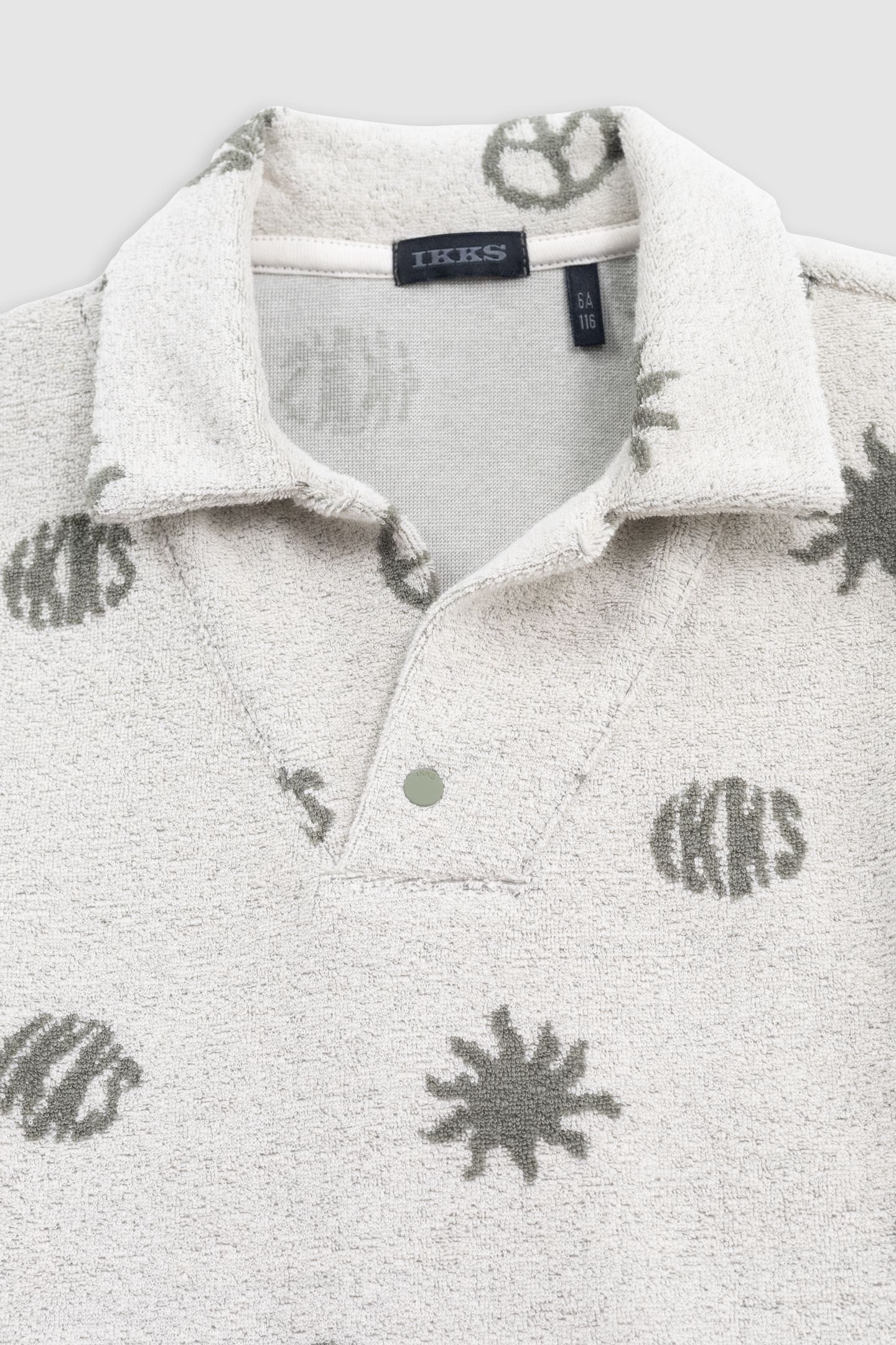 PEACE AND LOVE KHAKI TERRY POLO SHIRT 3
