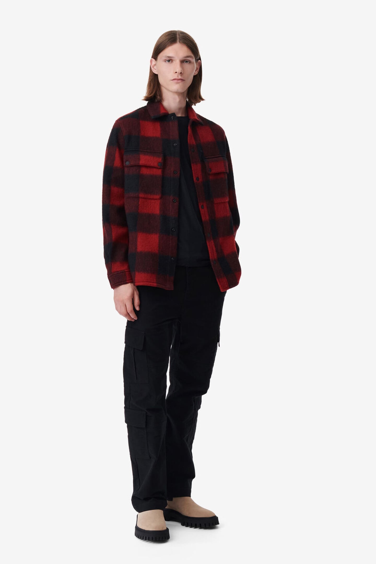 ILARIO OVERSHIRT MIXED RED 3
