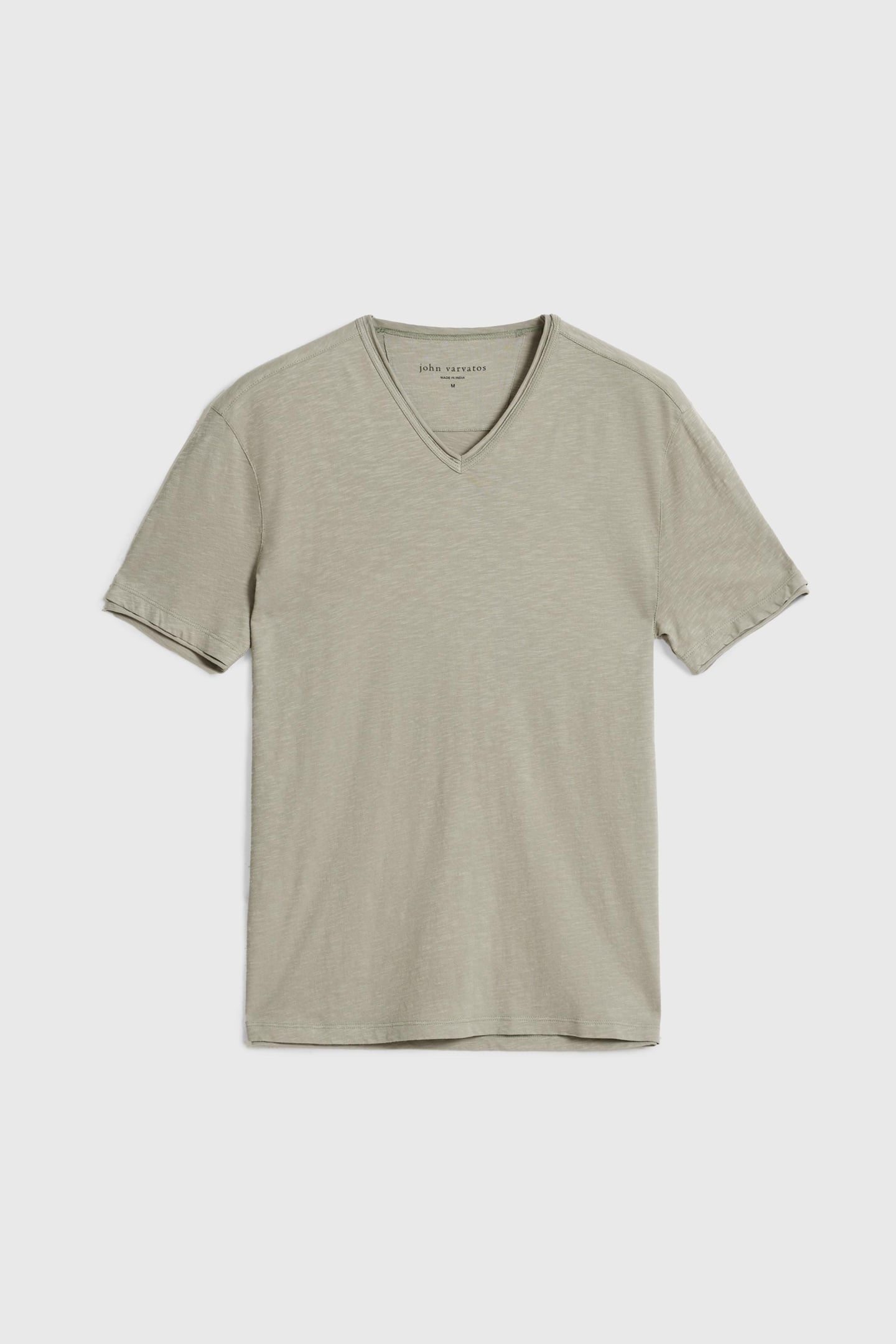 MILES SLUB V-NECK WITH CUT RAW EDGE SPRUCE 2