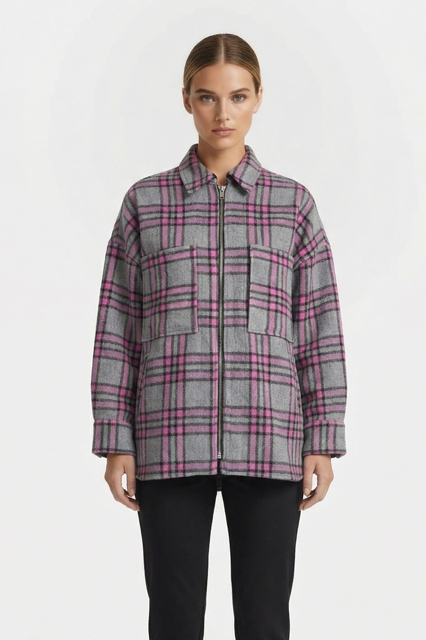 WATSON OVERSHIRT GREY/PINK 1