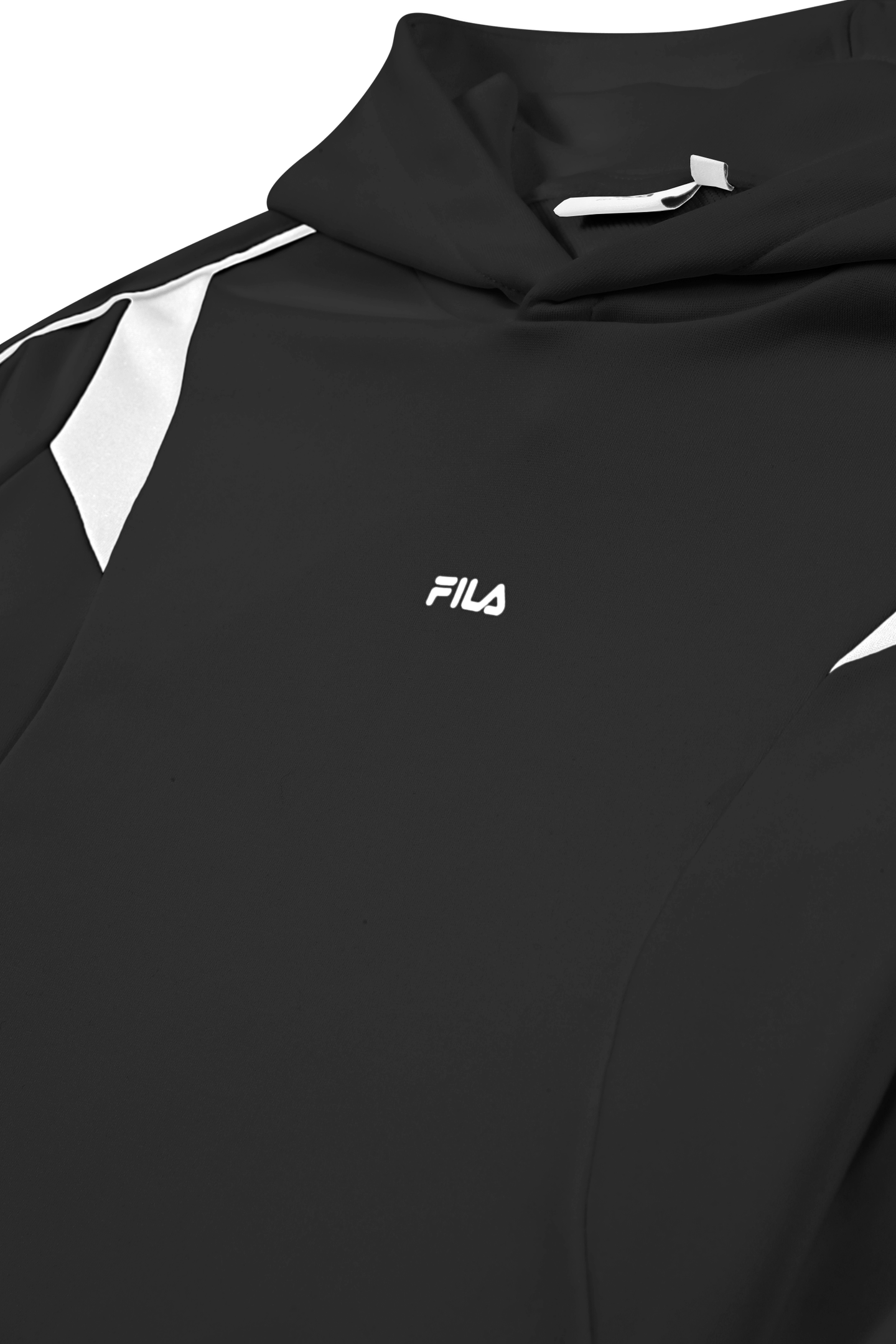 RIVOLI RELAXED CROPPED GRAPHIC HOODIE BLACK-BRIGHT WHITE 7