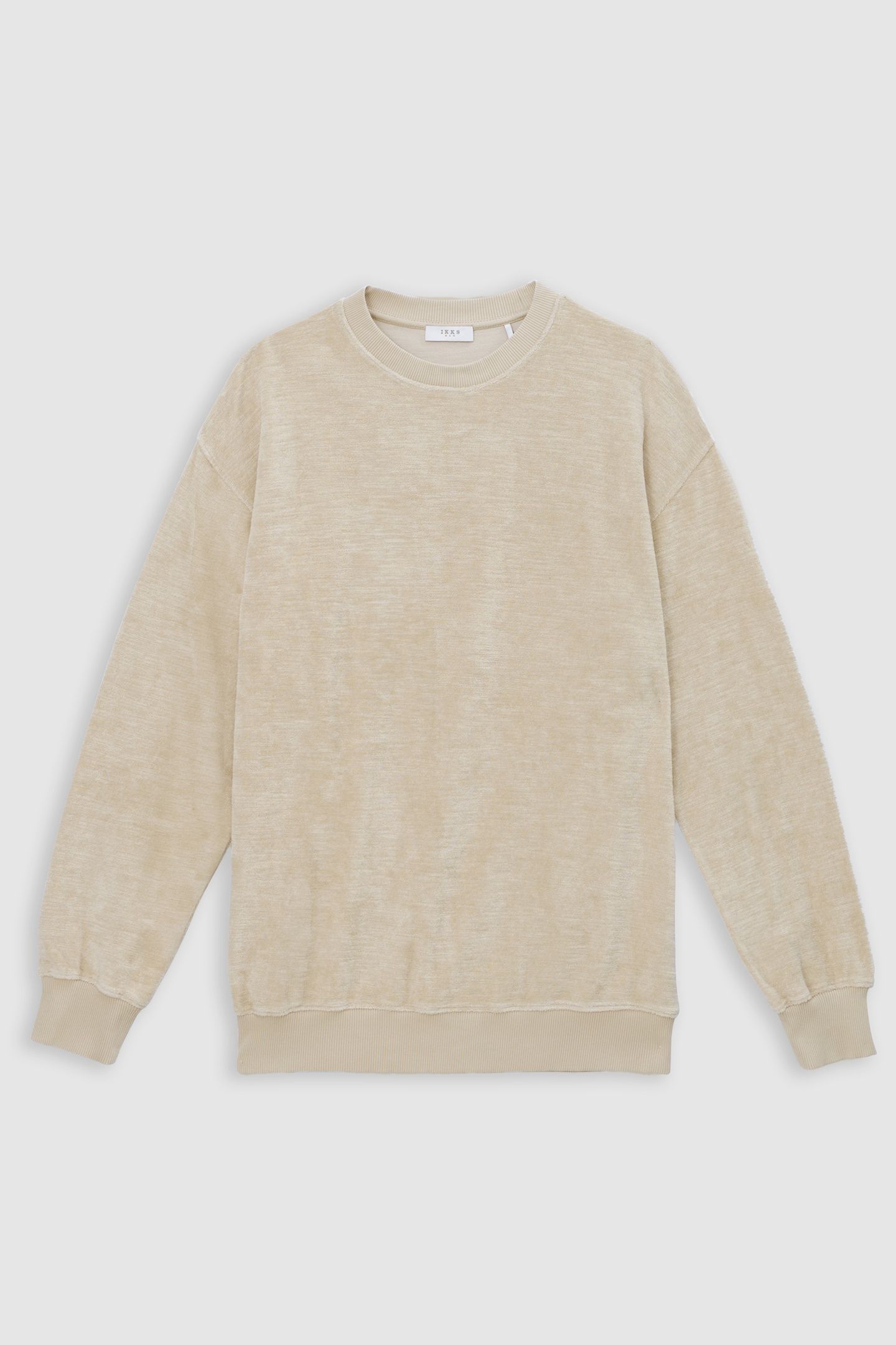 BEIGE ORGANIC COTTON TERRY CLOTH SWEATSHIRT 4