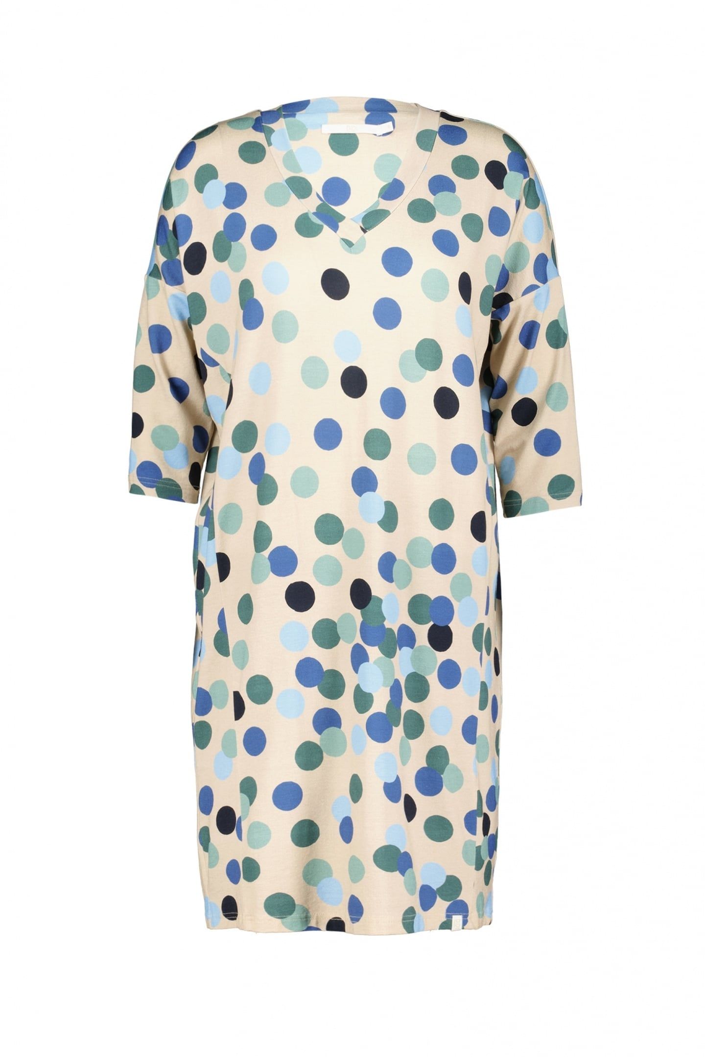 LOOSE DRESS FANCY FEATHER GREY FUJI PRINT 4