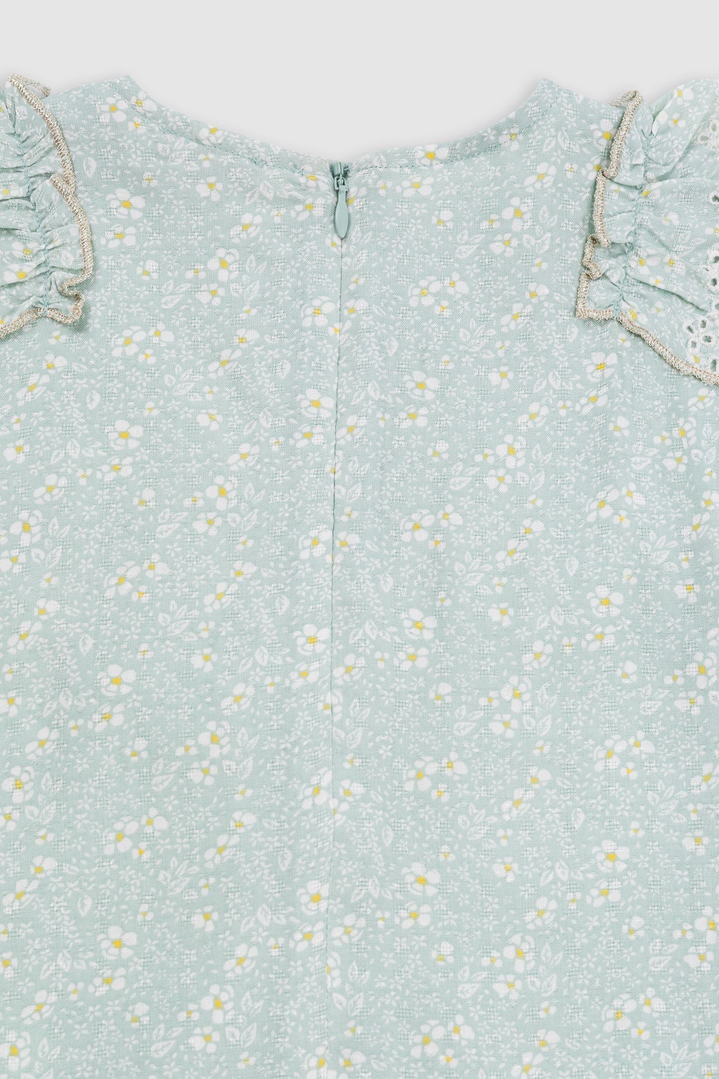 WATER GREEN FLORAL PRINT BLOUSE 5
