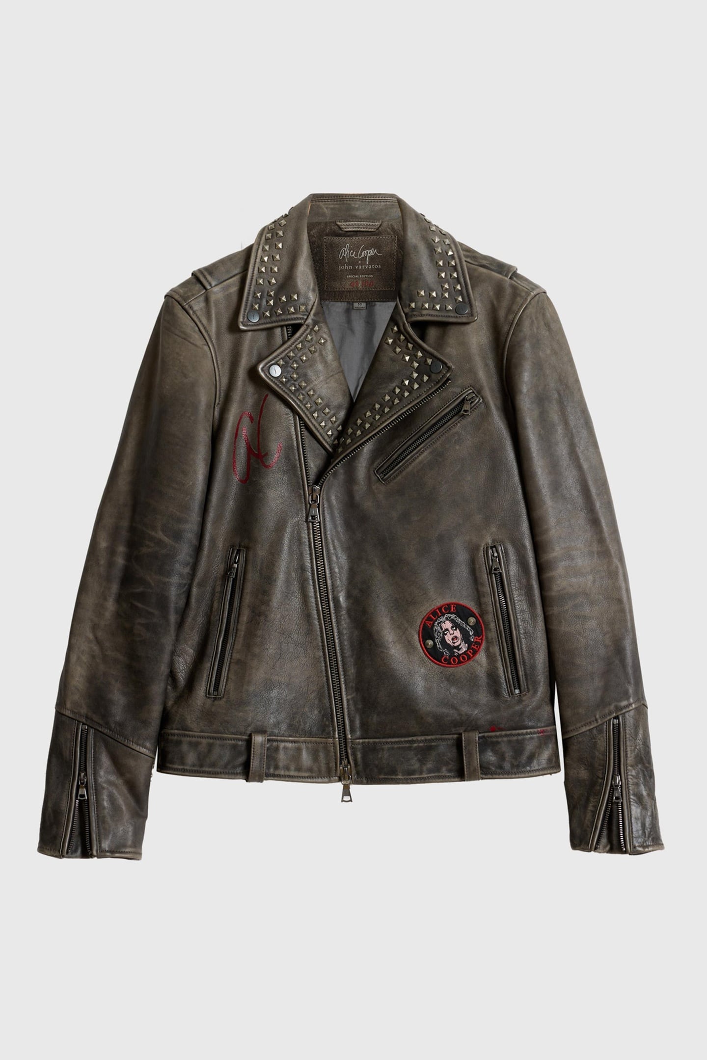 ALICE COOPER LEATHER BIKER ASH 2