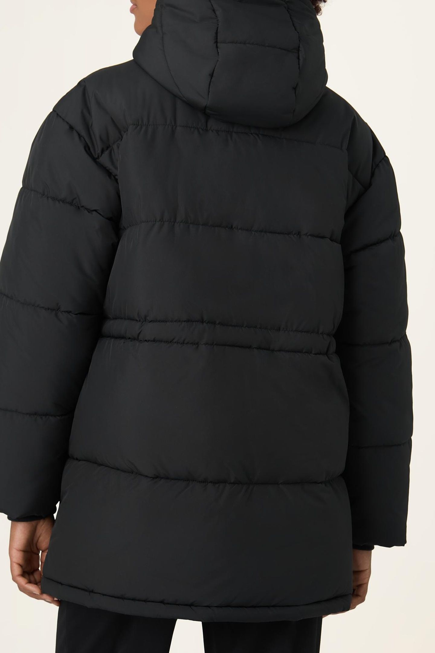 ALBA RELAXED MID HOODED PUFFER JACKET BLACK 3
