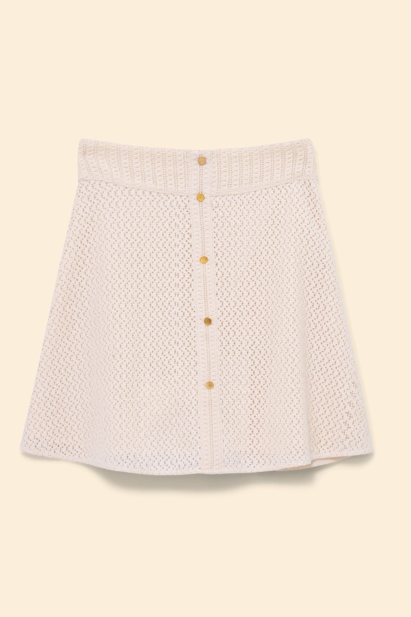 SHORT ECRU LACE SKIRT ECRU 5