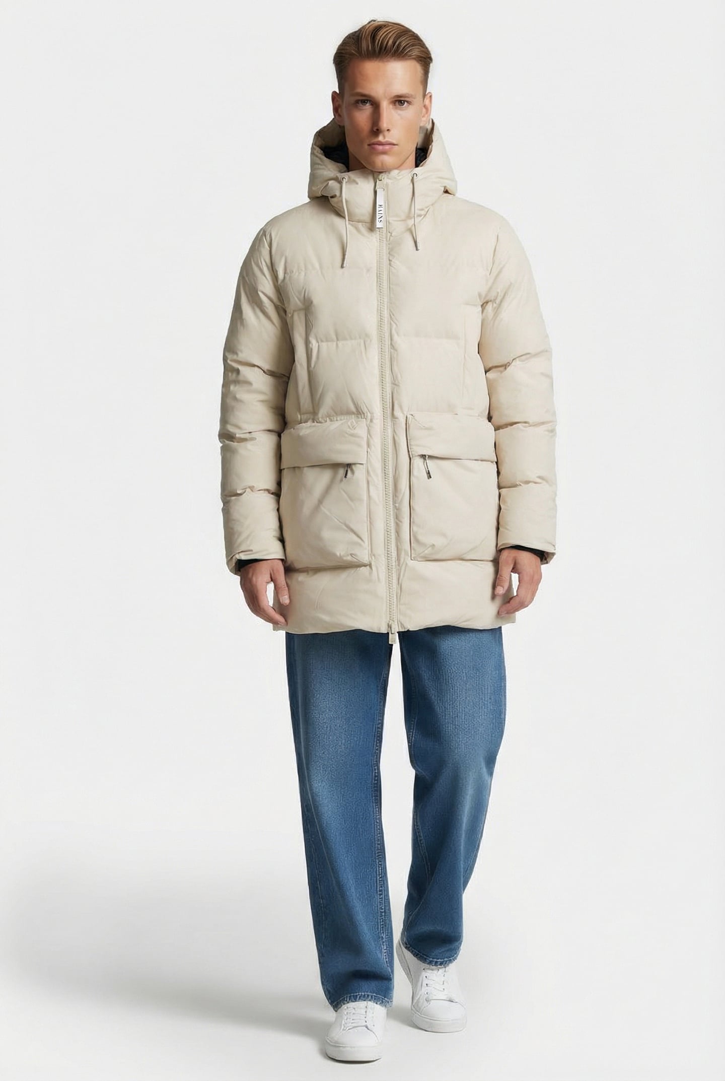 UNISEX ALTA LONG PUFFER CARGO JACKET W3T4 DUNE GRAIN 4