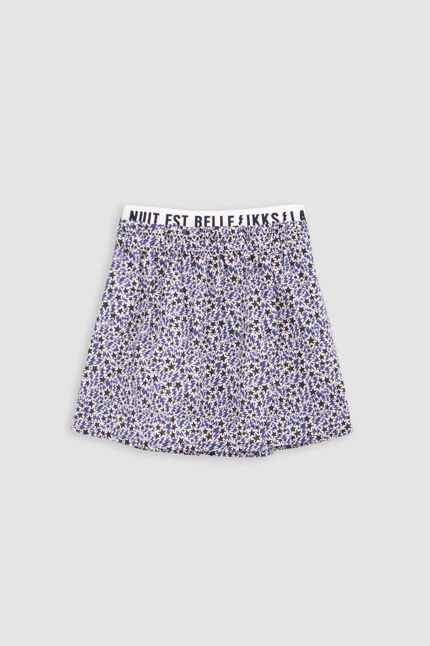 GIRL’S ECRU ORGANIC COTTON LIGHTNING-STARS PRINT SKIRT 2