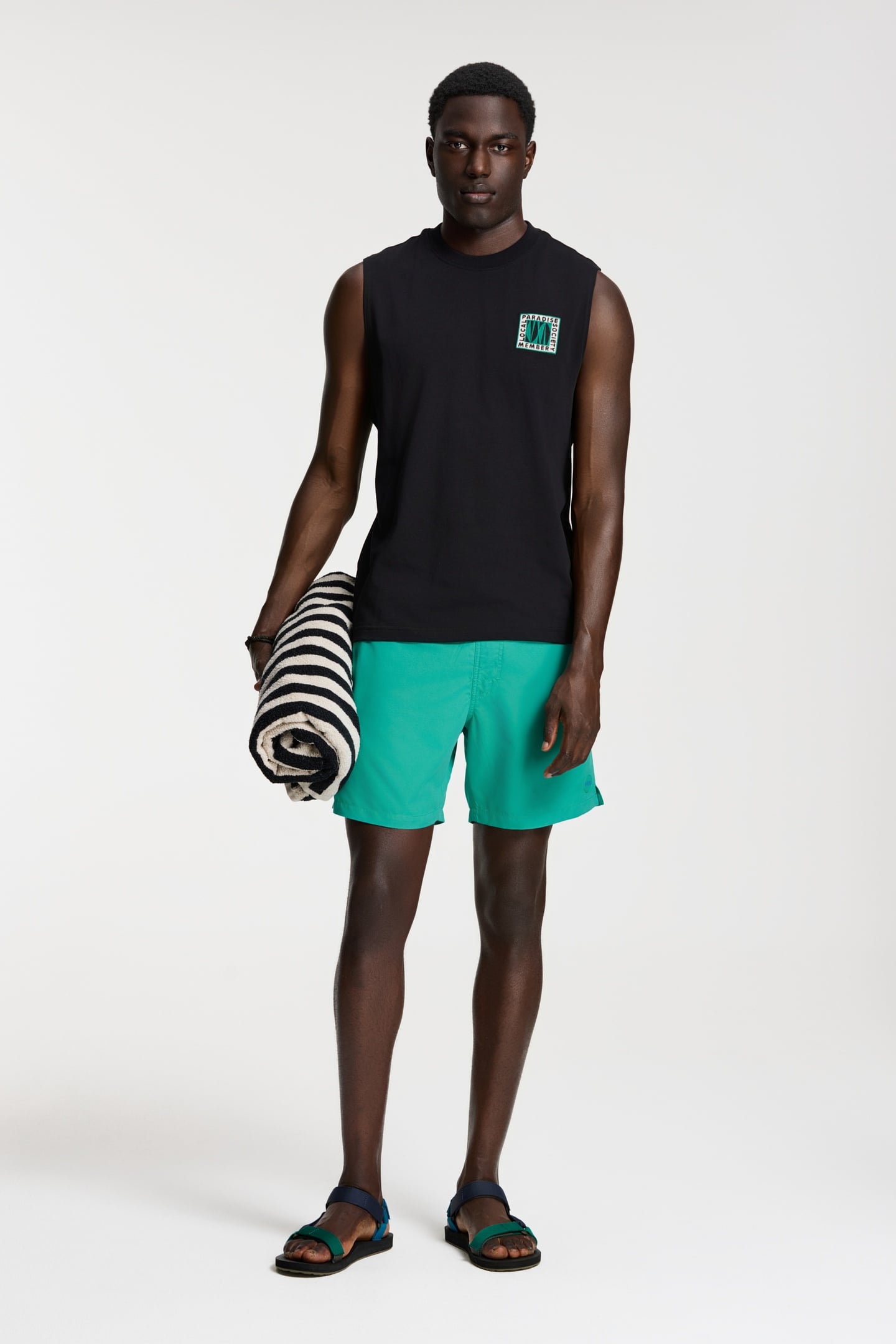 SEAN SLEEVELESS T-SHIRT PARADISE BLOCK BLACK 3