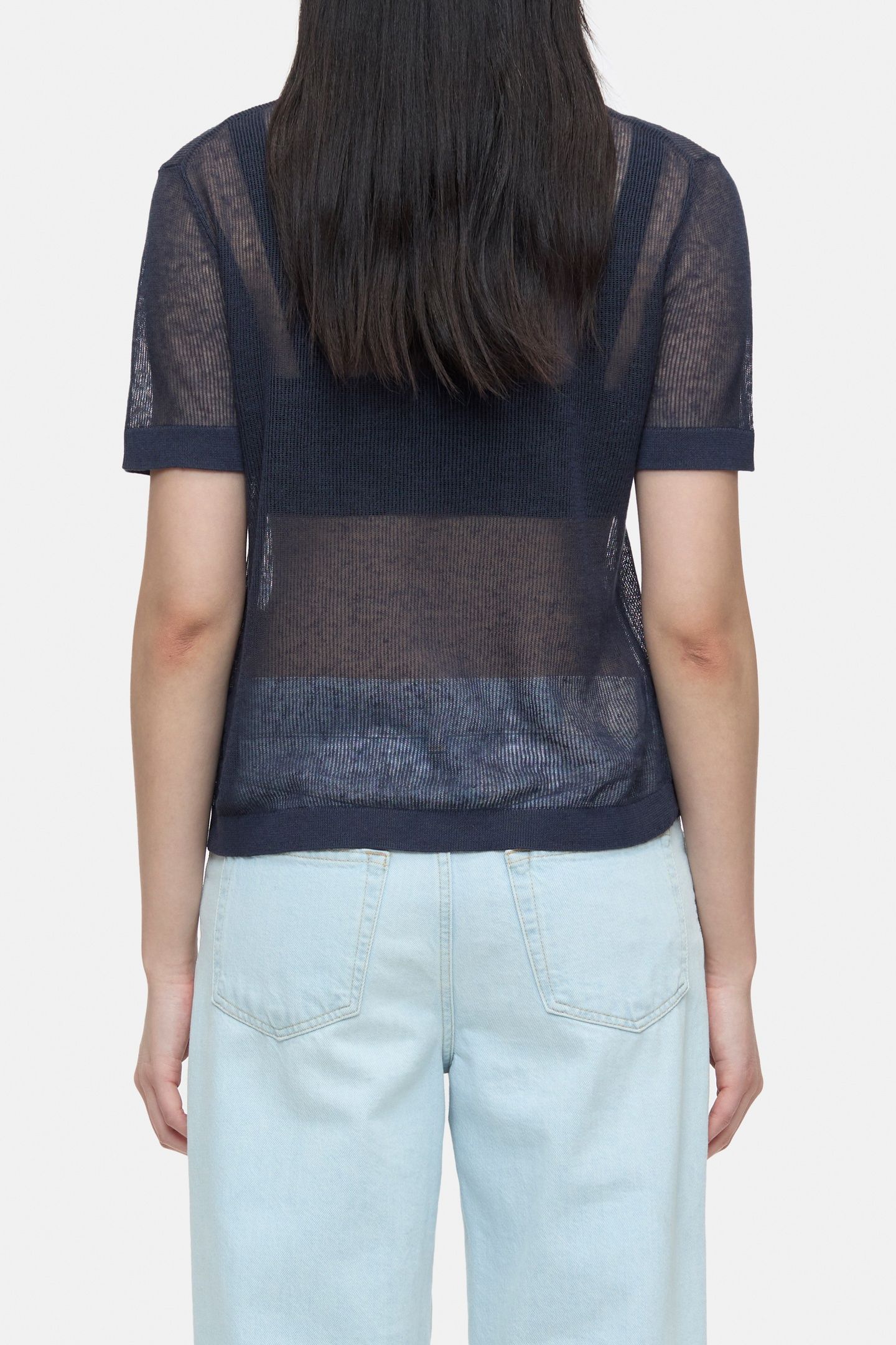 CREW NECK SHORT SLEEVE KNITS SPACE BLUE 3