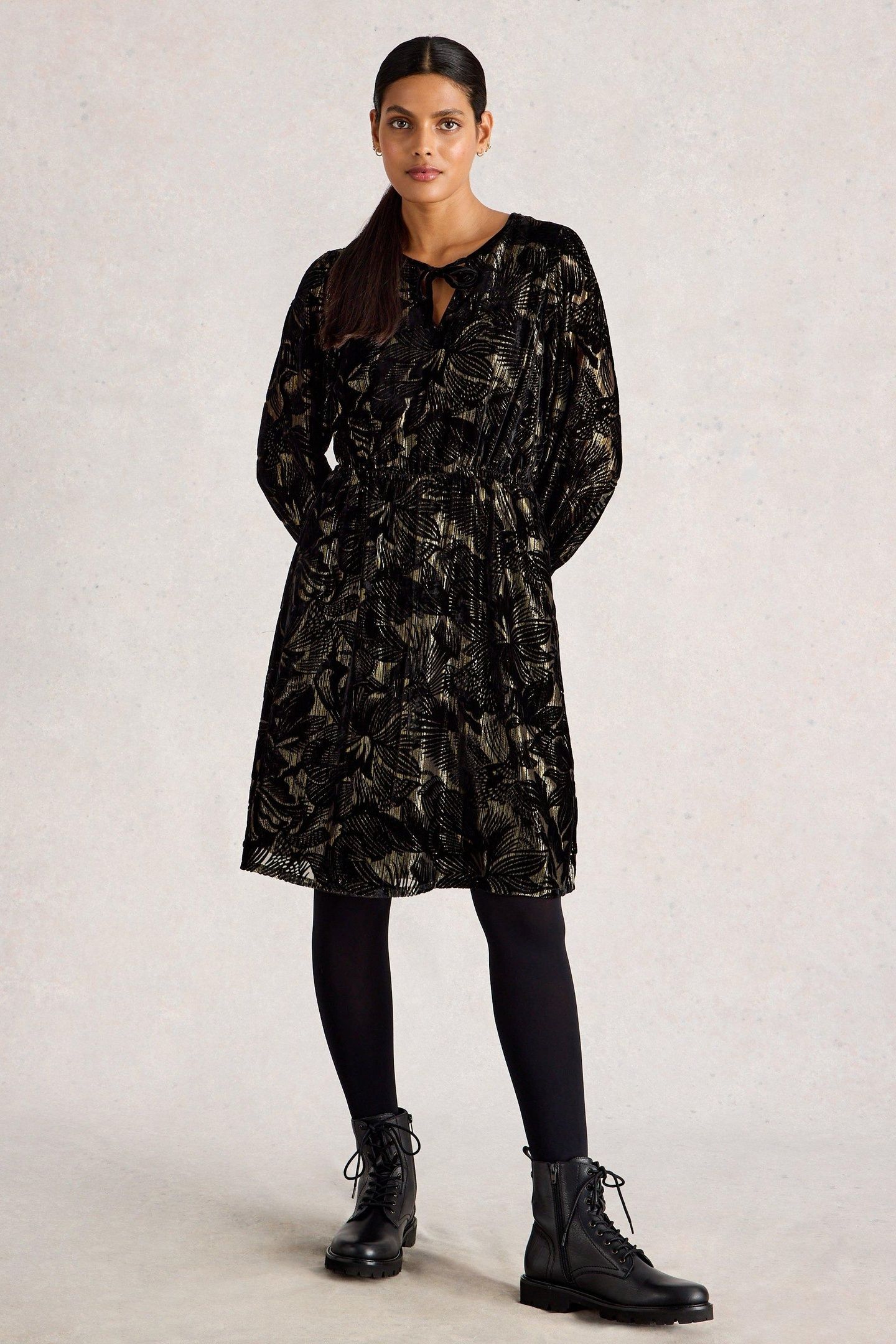 FAYE DEVORE VELVET DRESS BLACK MULTI 2