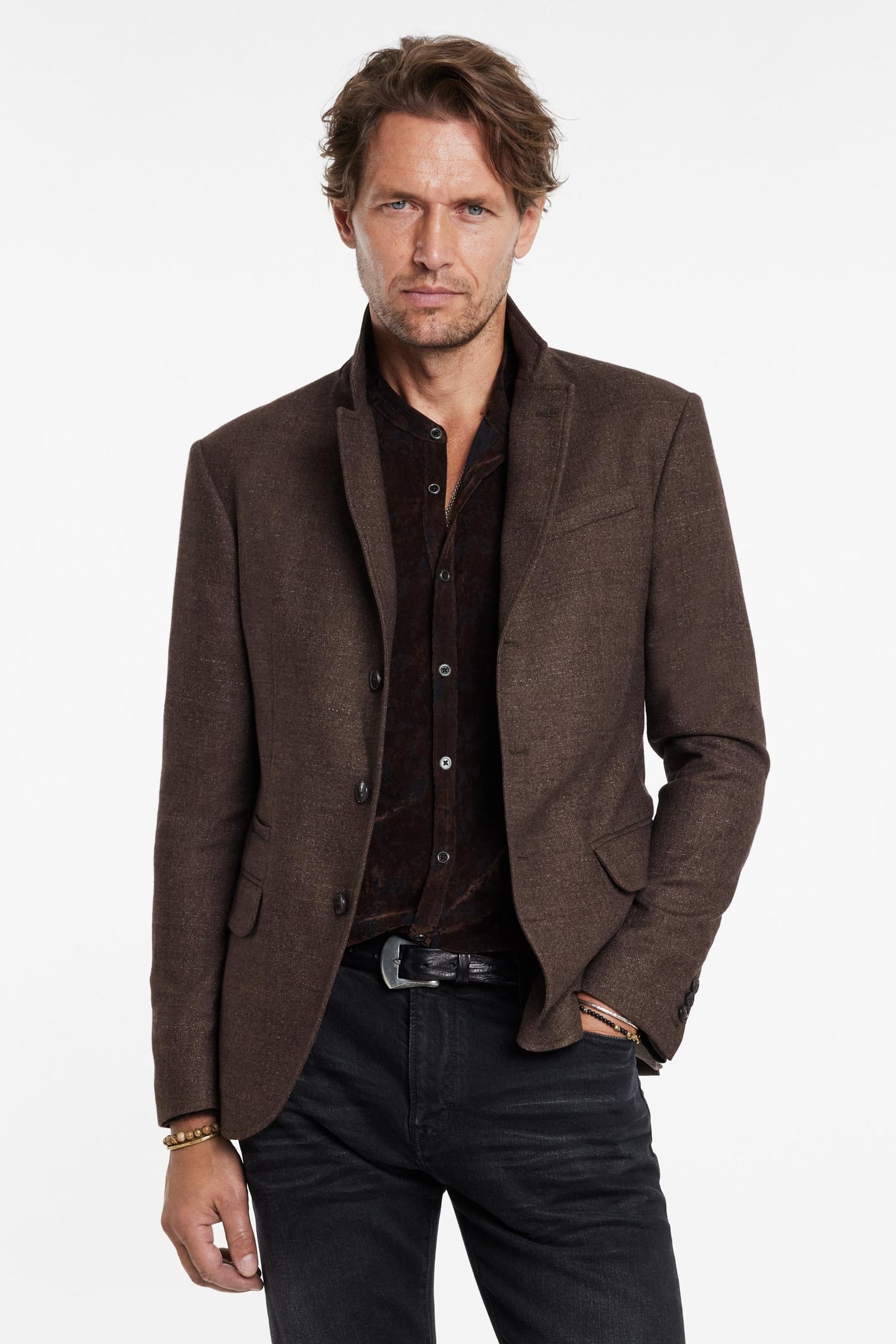 RIND JACKET - SLIM FIT NOTCH LAPEL JACKE OLD BARK 1