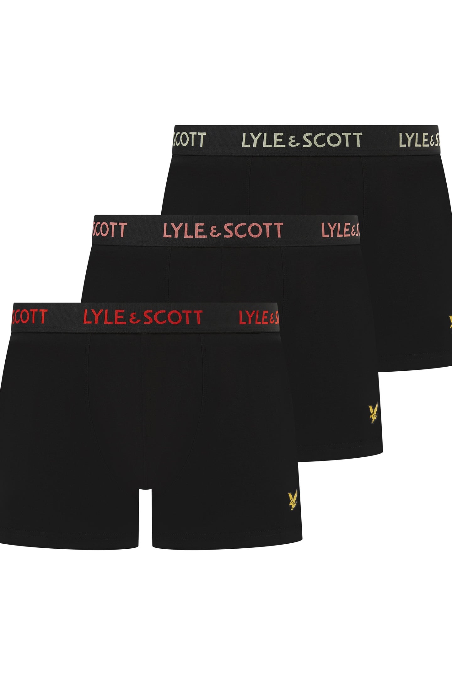 BARCLAY 3 PACK UNDERWEAR BLACK MULTI WAISTBAND TEXT 1