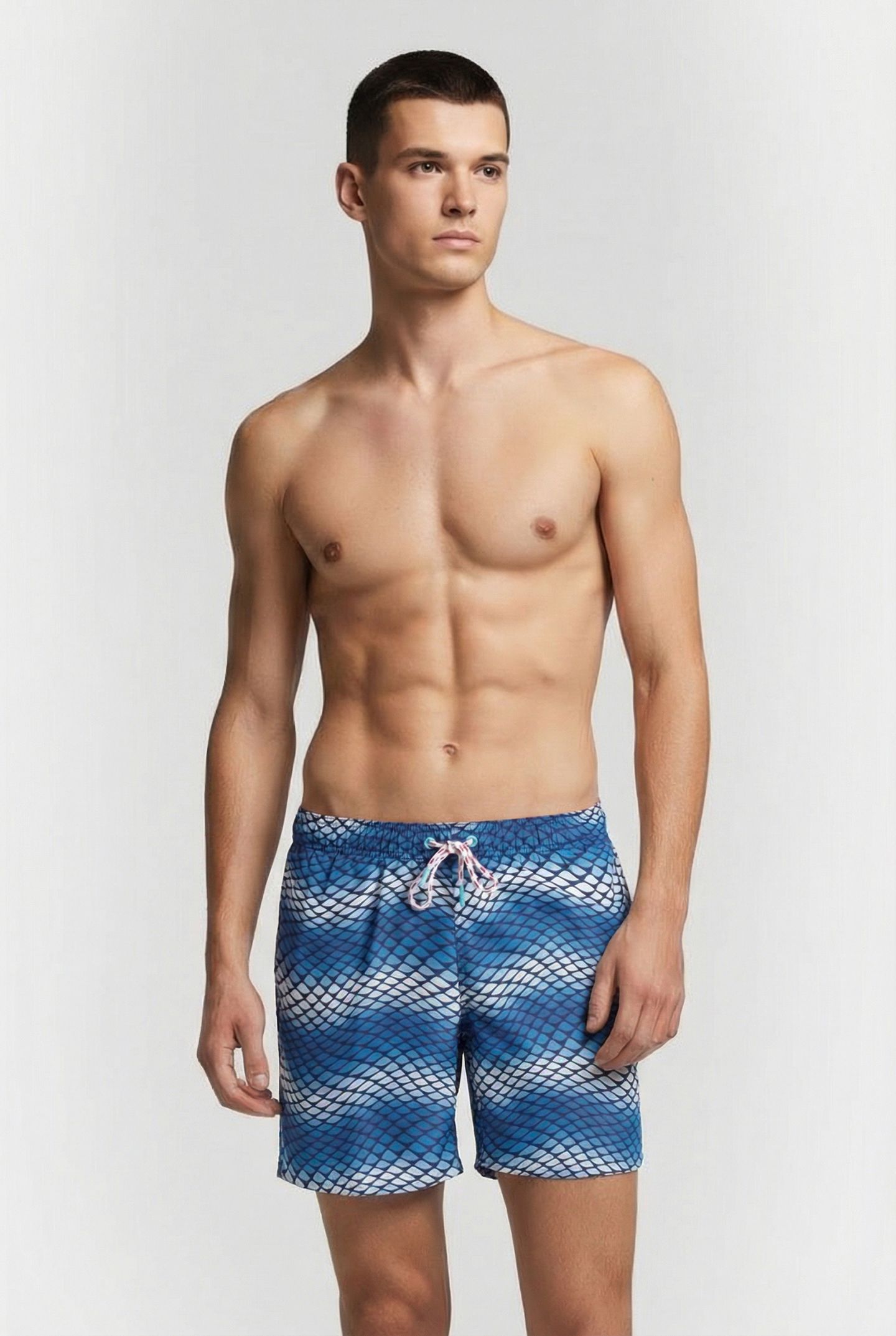 MEN'S ARENA WATER PRINTS BEACH BOXER AO BLUE LAKE-MULTI 1