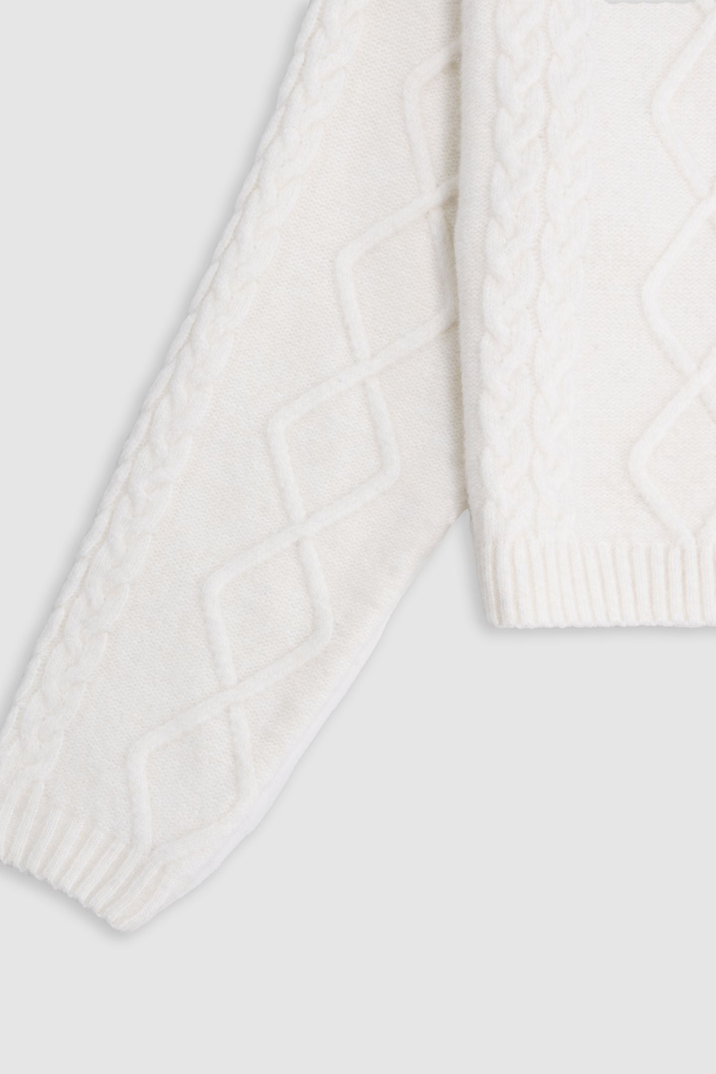 GIRL'S BEIGE HOODED CABLE KNIT SWEATER 4