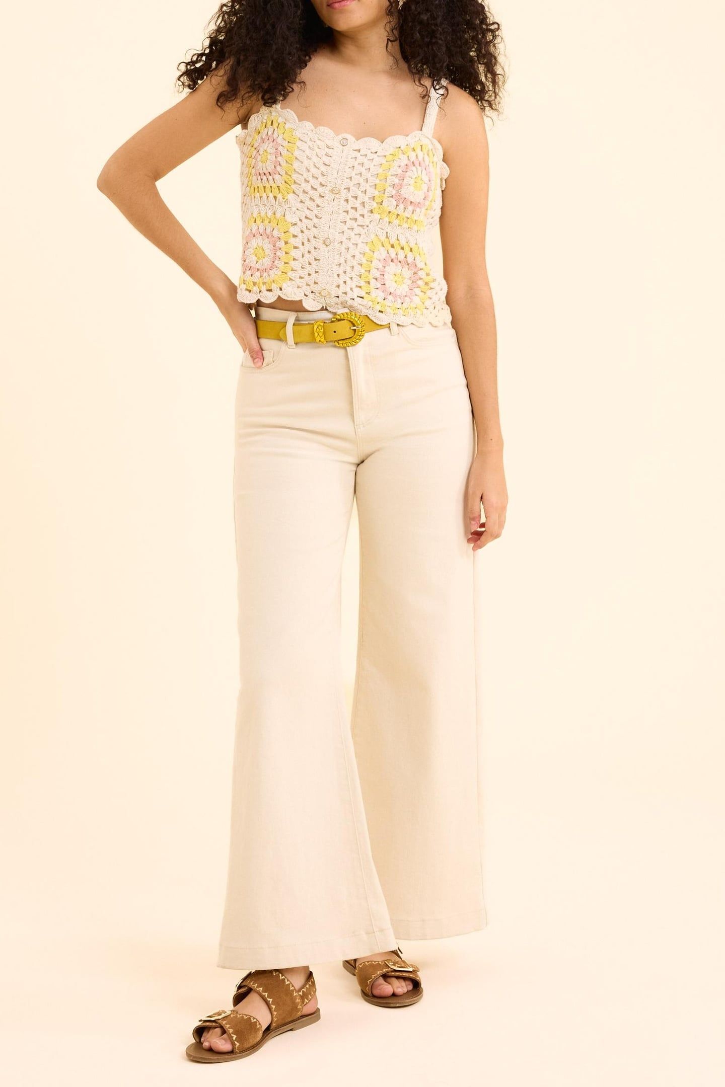 TOP ECRU CROCHET FINE STRAPS ECRU 3