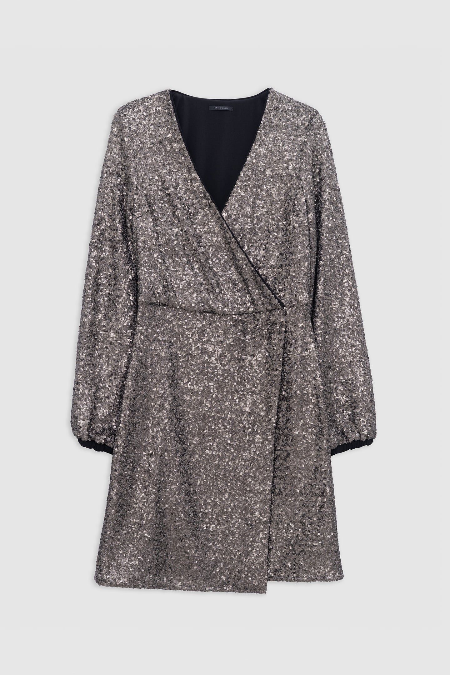 GREY DRESS EMBROIDERED WITH METALLIC SEQUINS 3