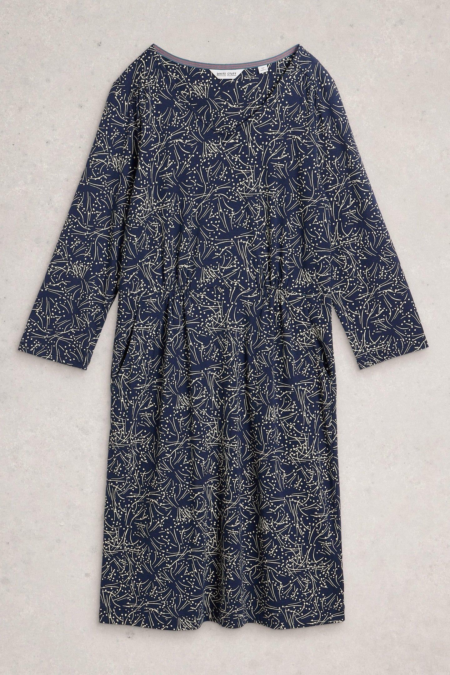 TALLIE JERSEY DRESS NAVY PRINT 3