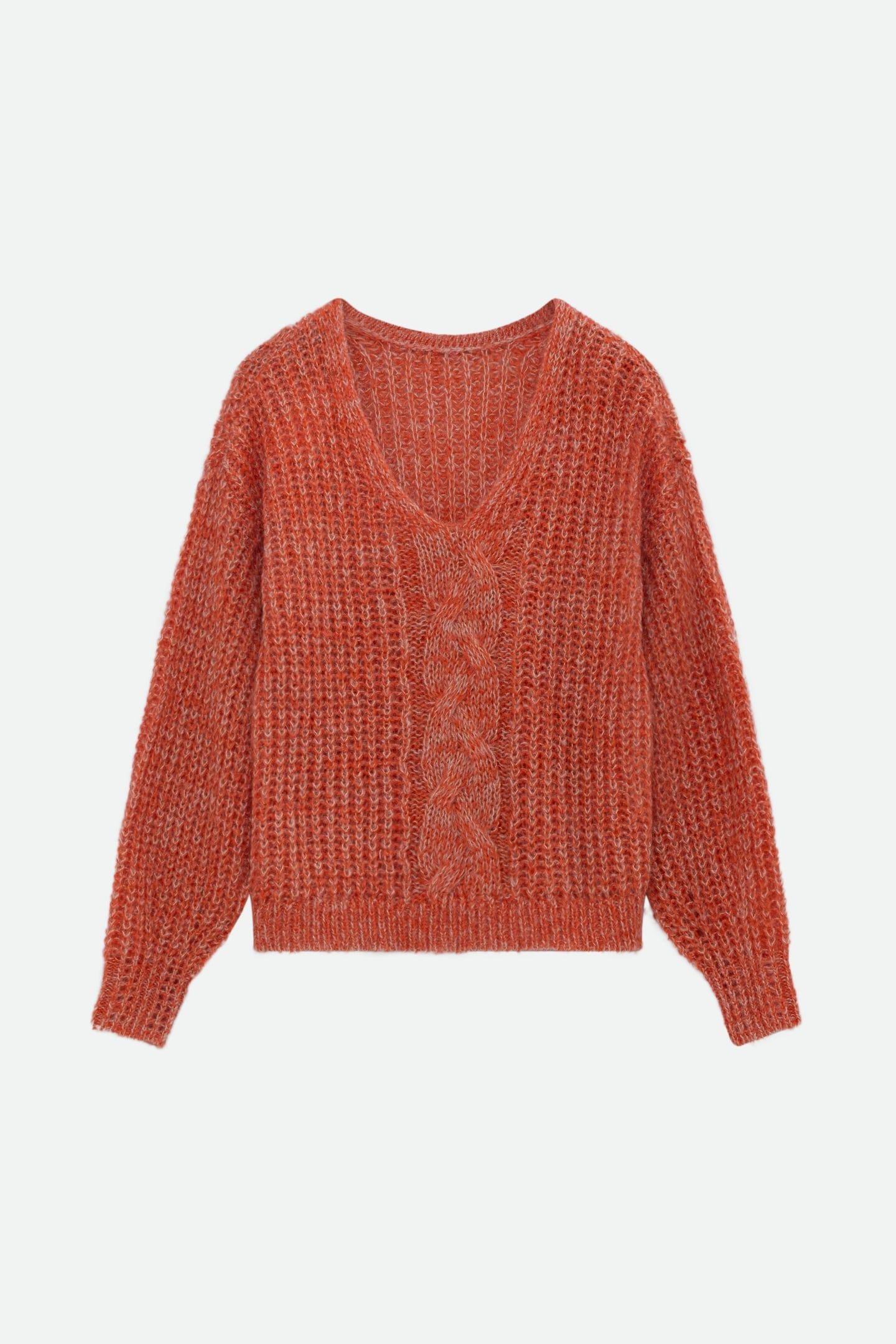 TIAGO - ORANGE REVERSIBLE KNIT SWEATER FRONT/BACK 6
