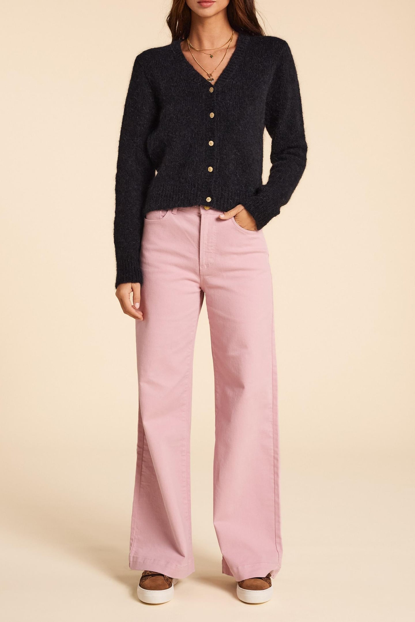 FANCY KNIT BLACK CARDIGAN BLACK 2