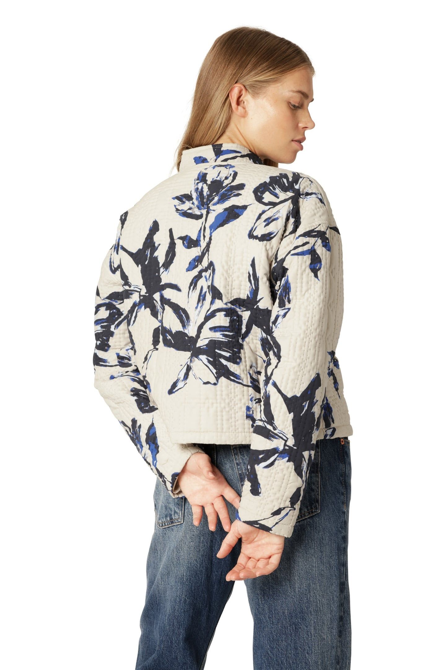 RAIN&OUTERWEAR QUILTTO01P BEIGE ARTSY STROKE FLOWER 7