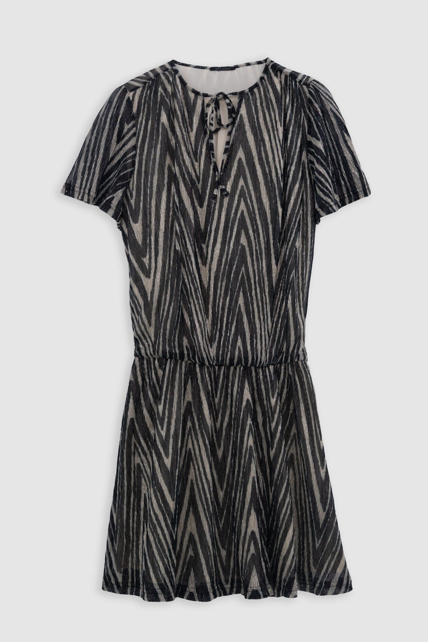 BLACK DRESS WITH GOLD HERRINGBONE PATTERN 1