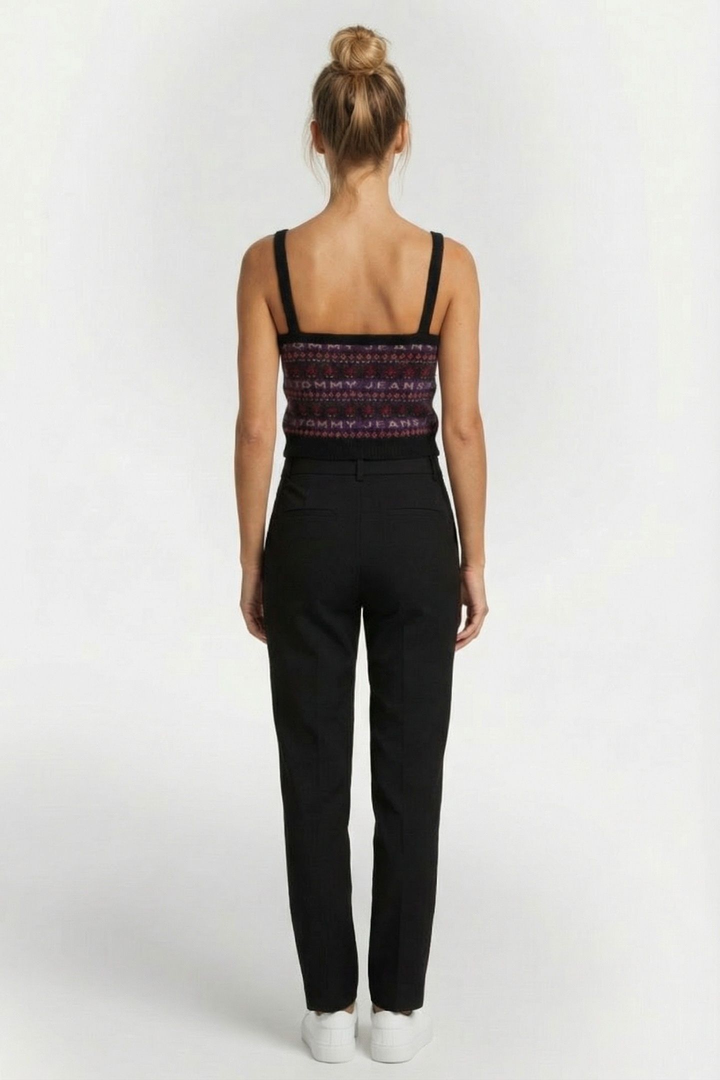 CHIC FAIR ISLE SLIM KNIT CAMI TOP BLACK 2