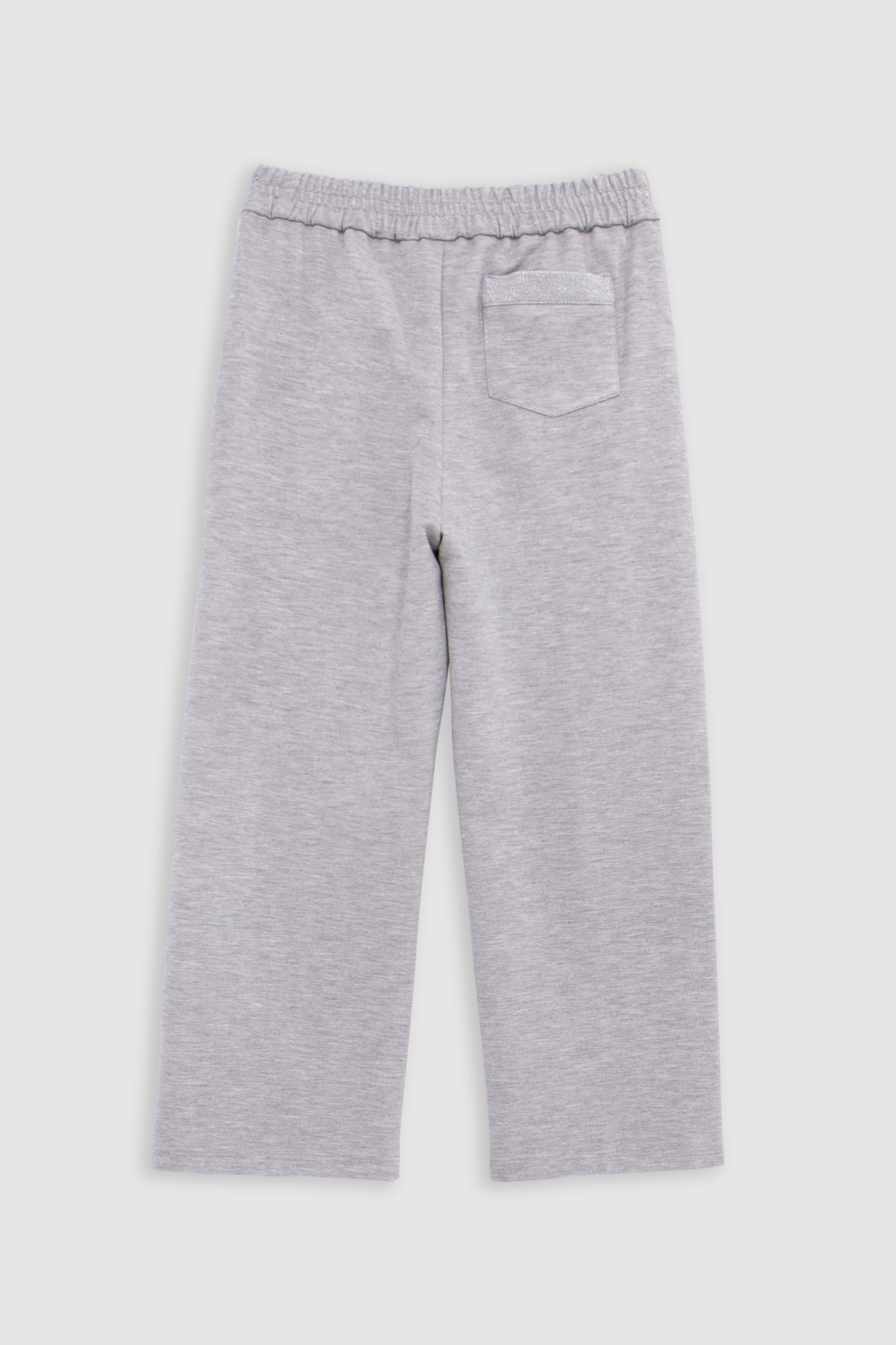 GIRL'S GREY ZIPPED CUFF WIDE-LEG JOGGERS, FIXED SEAMS 2