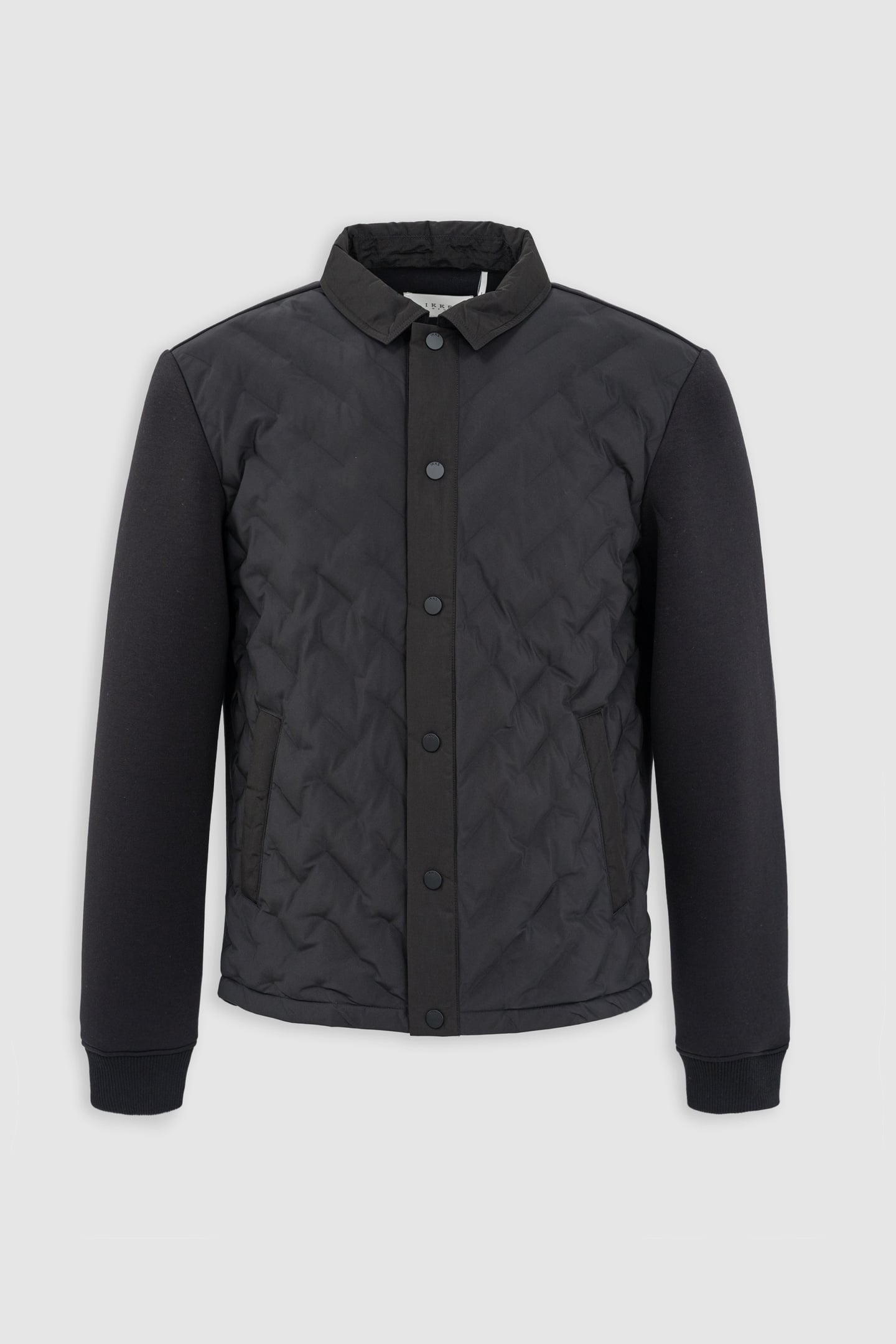 BLACK NYLON TWO-FABRIC LIGHT PADDED JACKET 5
