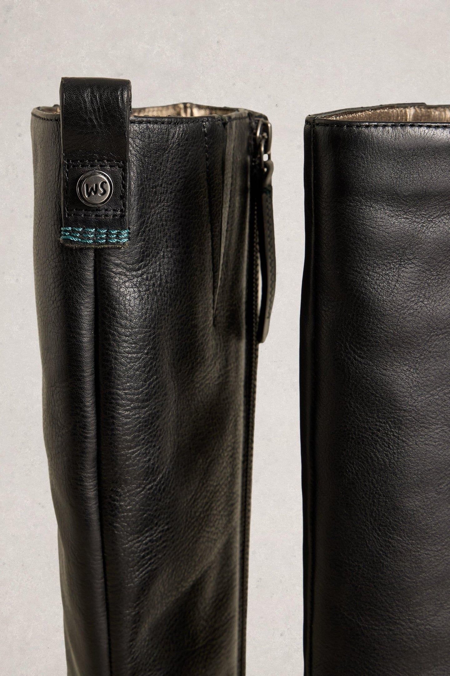 WILLOW LEATHER KNEE HIGH BOOT PURE BLACK 3
