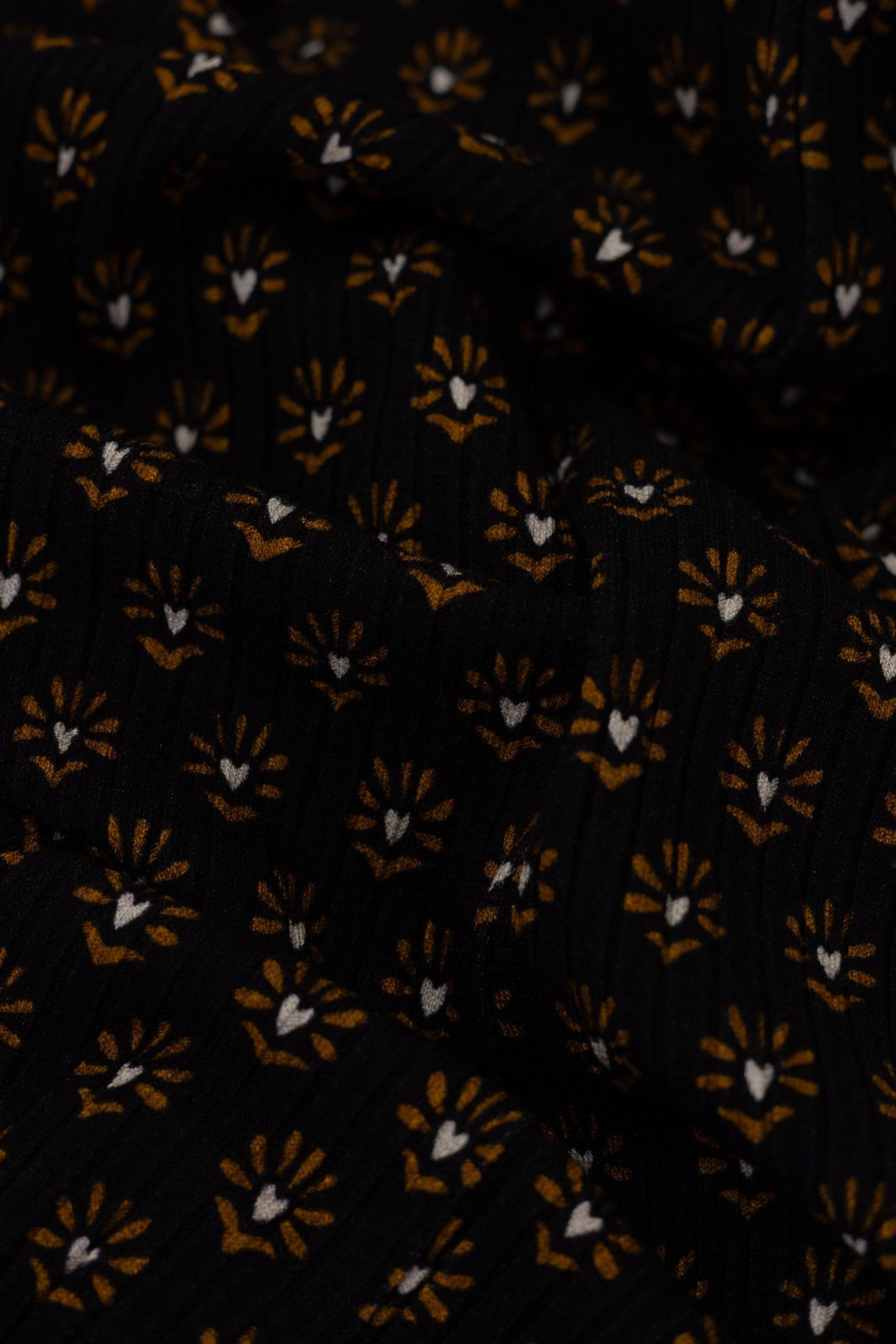 BLACK FLORAL HEART PRINT TUBE DRESS BLACK 5