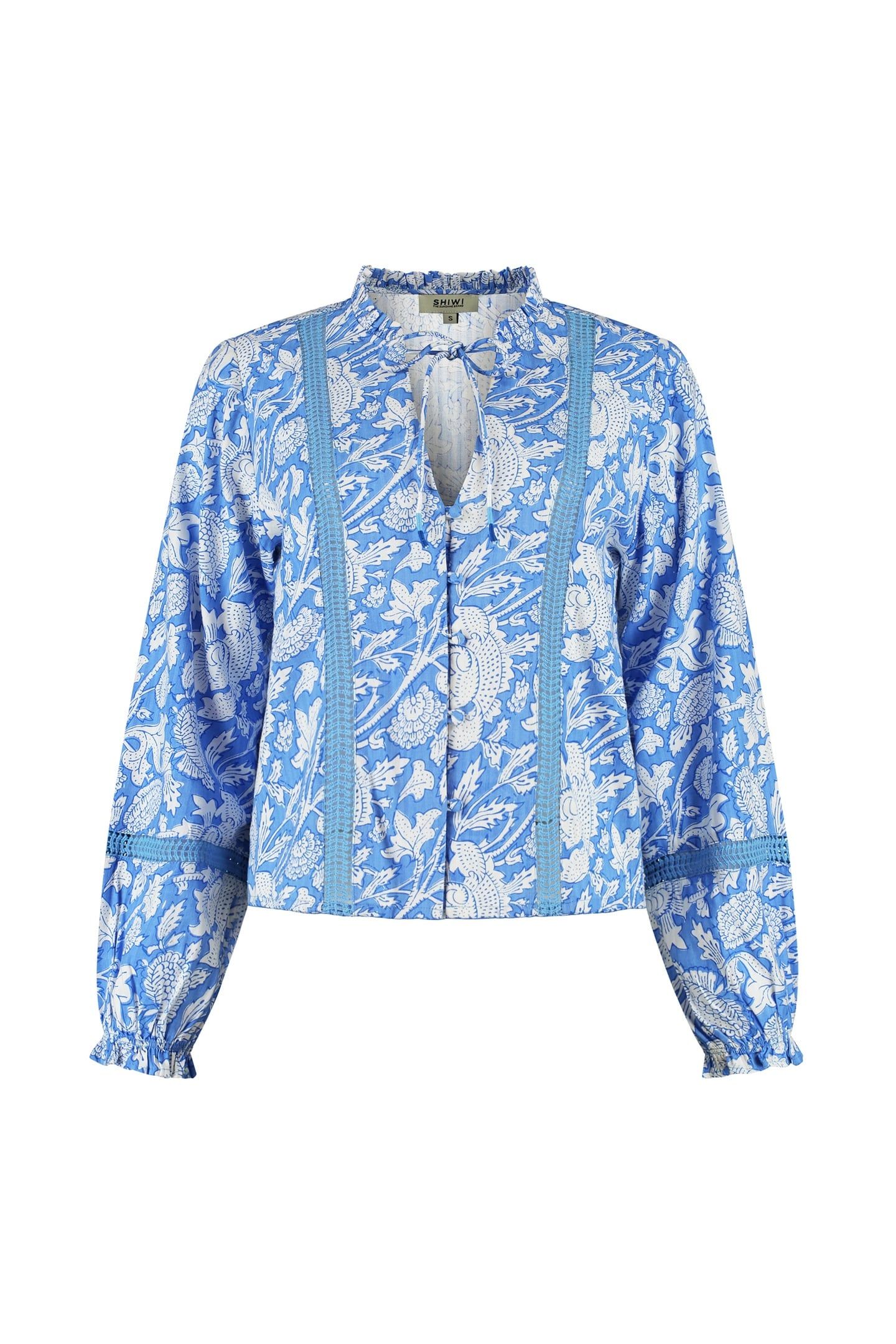 ELSIE BLOUSE FLOWER BLUE PERIWINKLE FLOWER 8