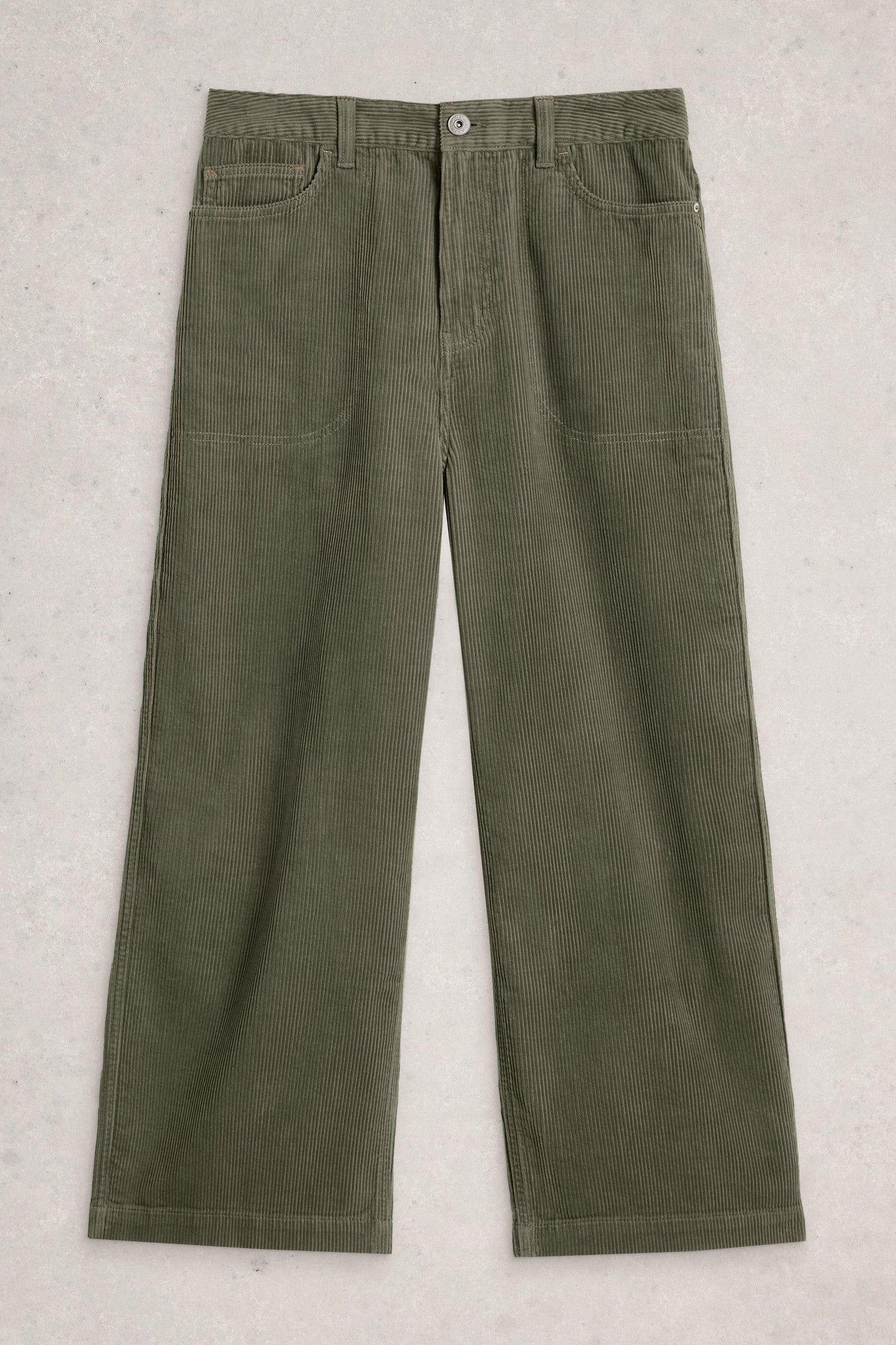 TIA CORD WIDE LEG CROP MID GREEN 4