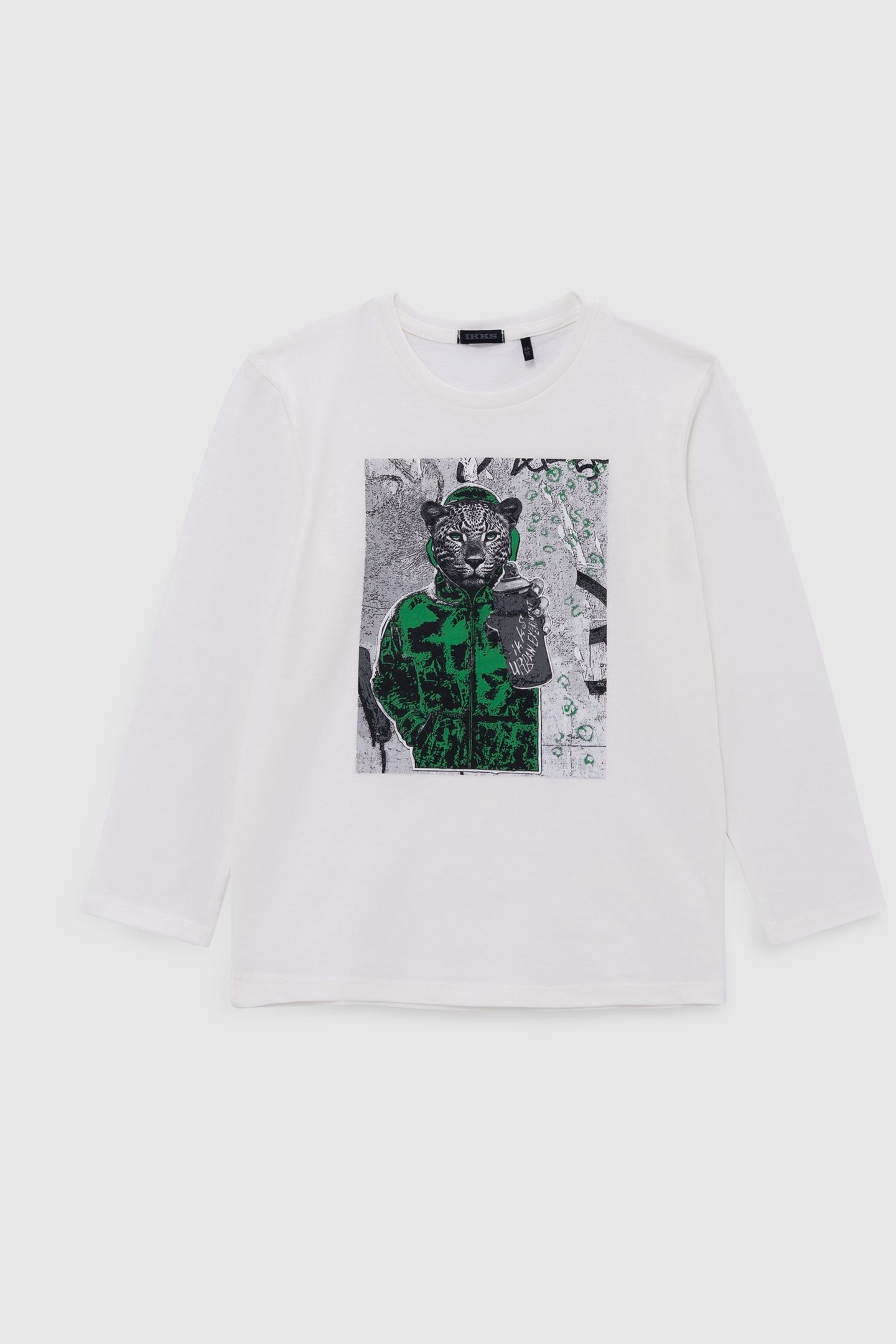 BOY'S OFF-WHITE ORGANIC COTTON T-SHIRT LEOPARD-GRAPHER 1