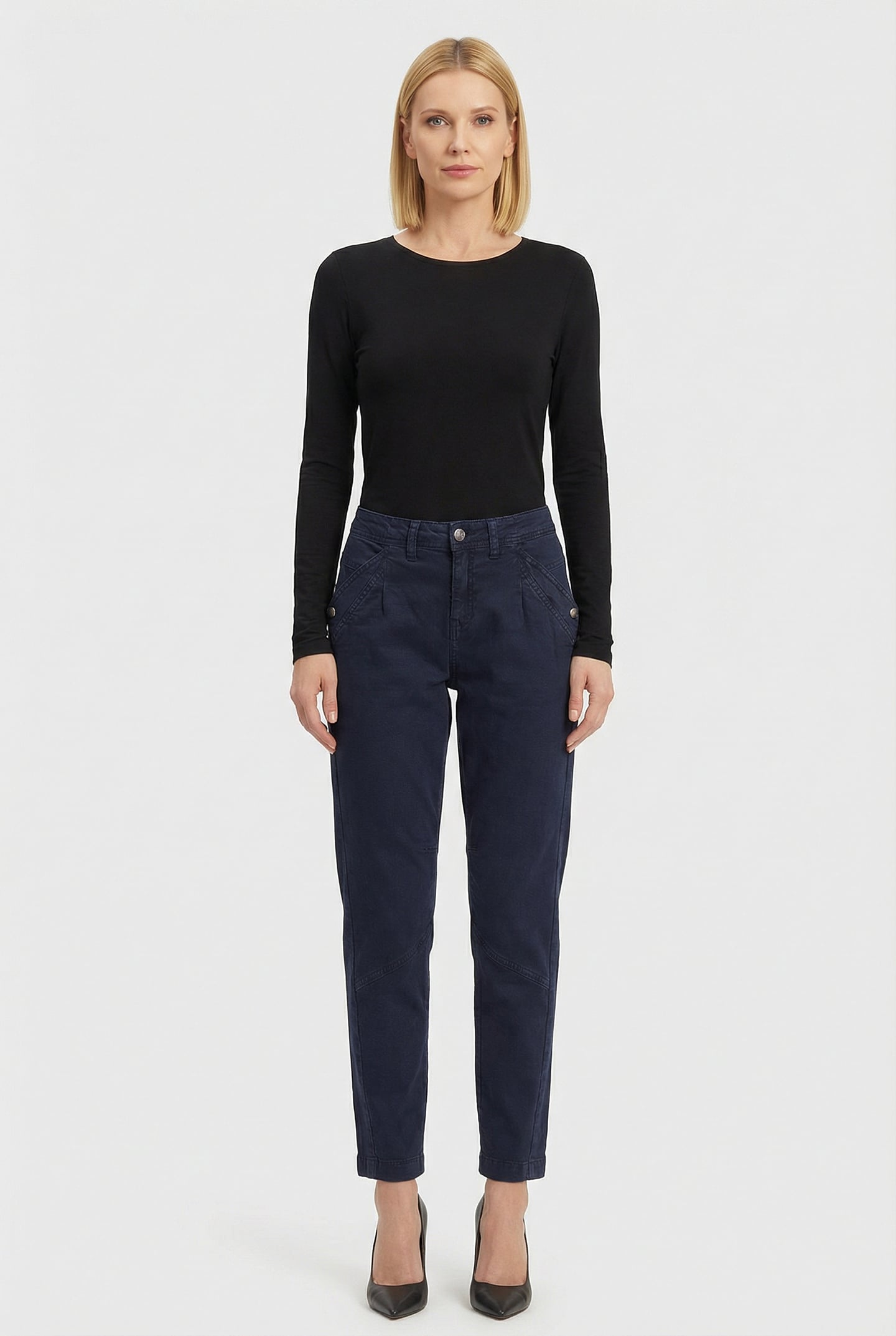 TAPERED PANT ROUGH TWILL NAVY NOIR 1
