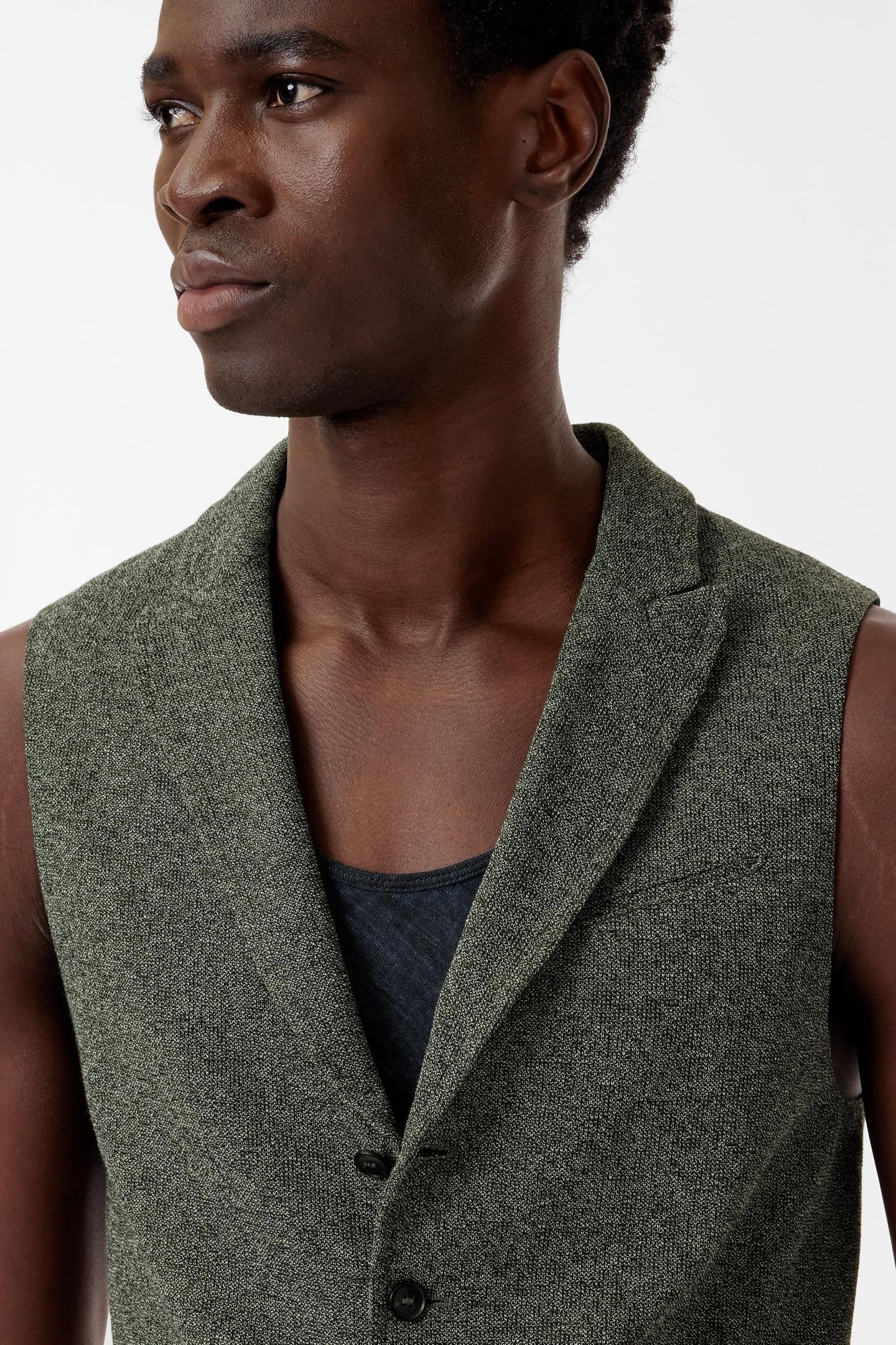 WOODWARD VEST - SLIM FIT PEAK LAPEL VEST MOSS GREEN 3