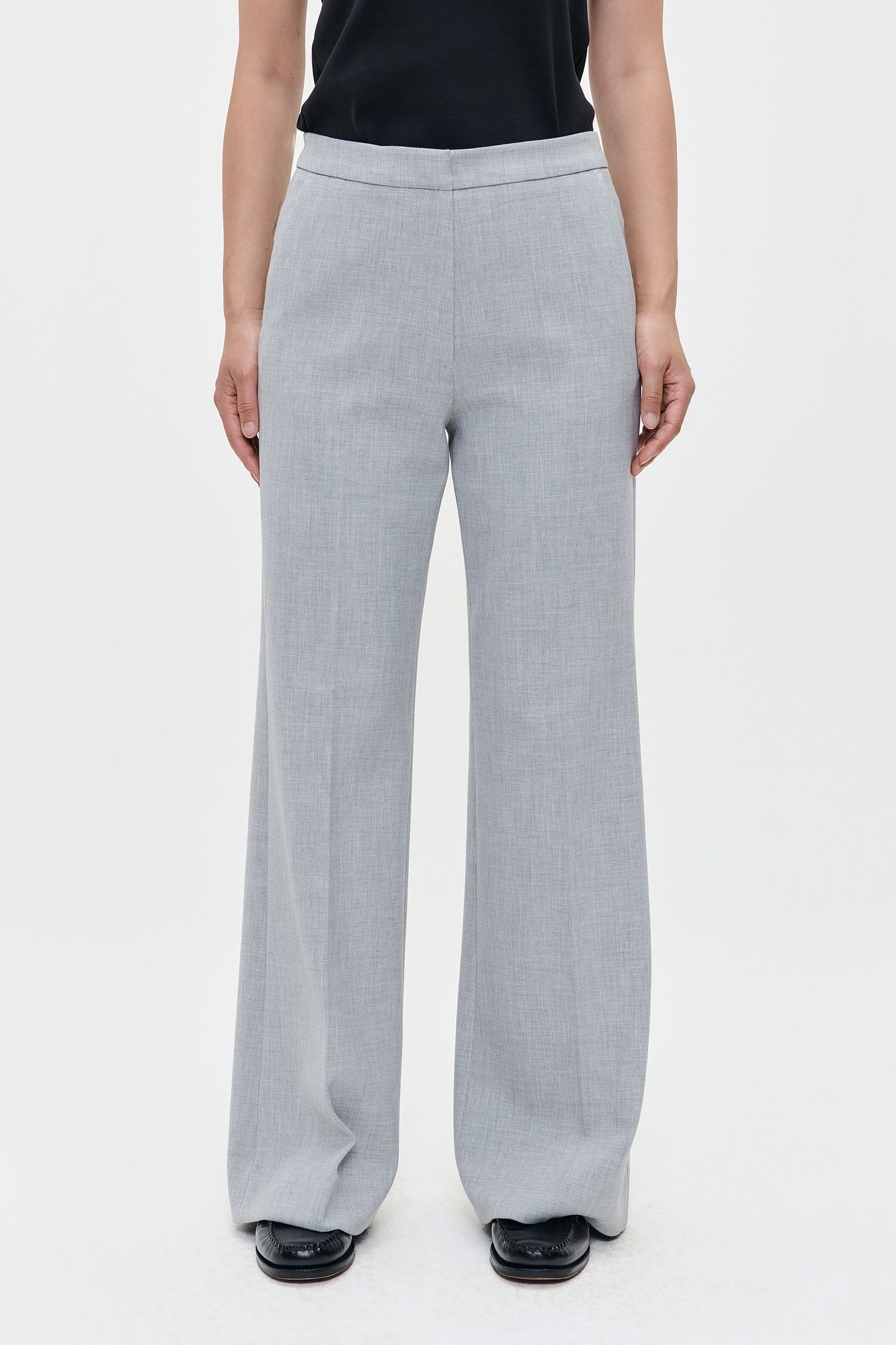 COMPACT STRETCH STELLA PANTS LIGHT GREY MELANGE 2