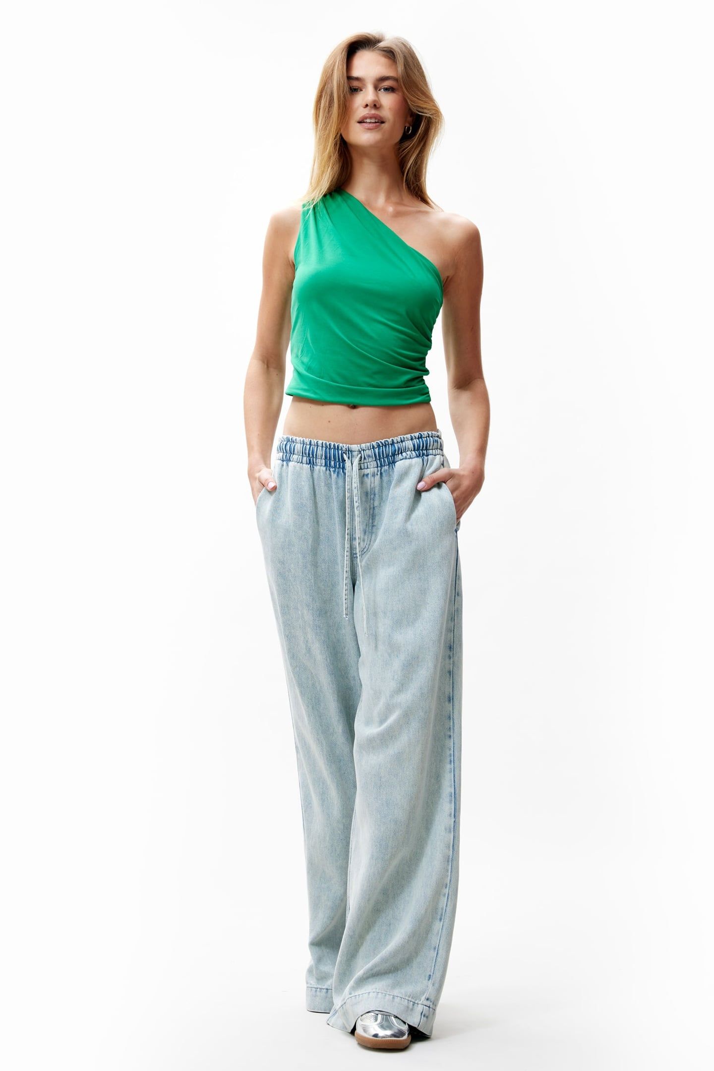 ASYMETRIC SMOCK TOP JELLY BEAN 1