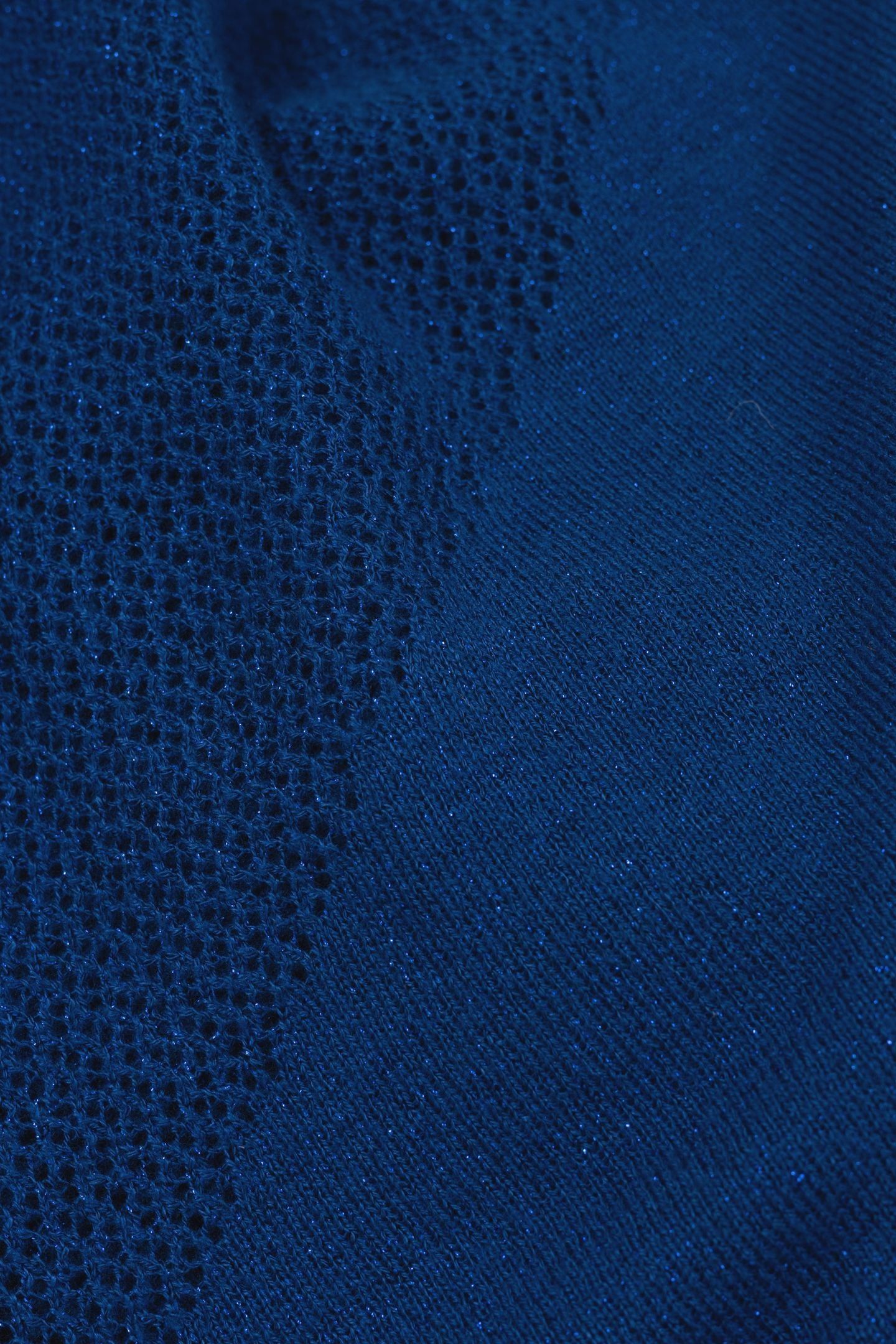 BLUE LUREX KNIT HOODED CARDIGAN WITH ZIP ELECTRIC BLUE 7