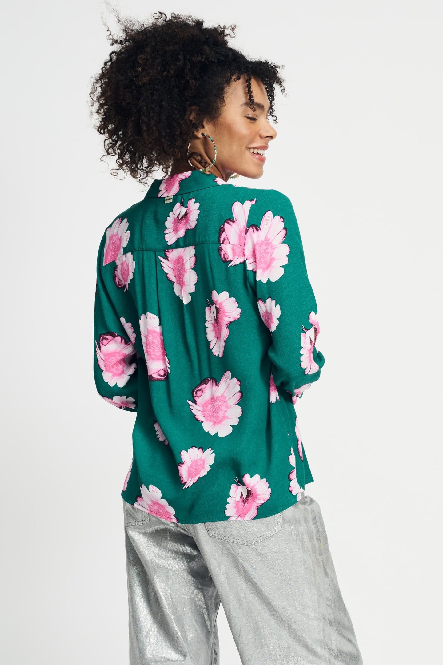 BLOUSE - MILA MEADOW FLOWERS GREEN 3