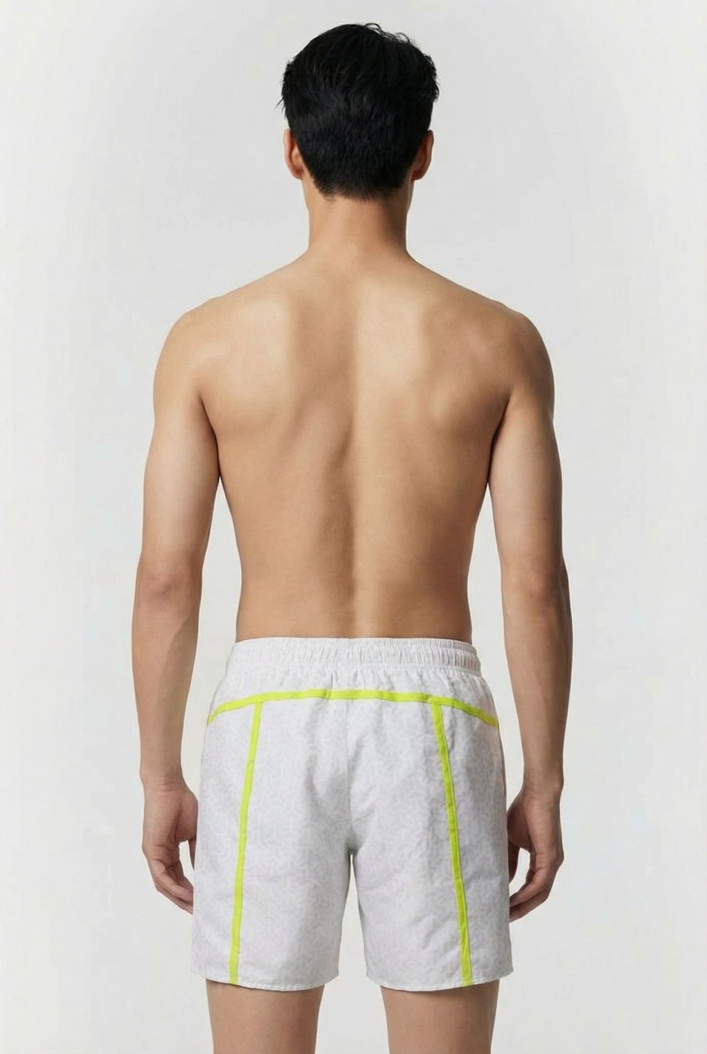 MEN'S ARENA PRO_FILE BEACH BERMUDA PRINT WHITE-SOFT GREEN 2