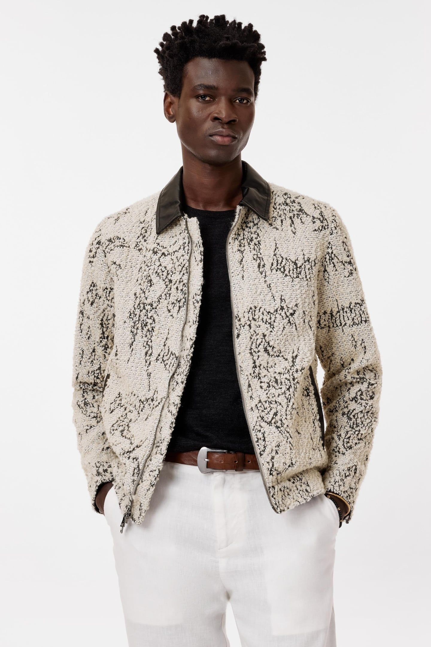 CORDOVA REGULAR FIT COLLAR JACKET IN BOU TWINE 1