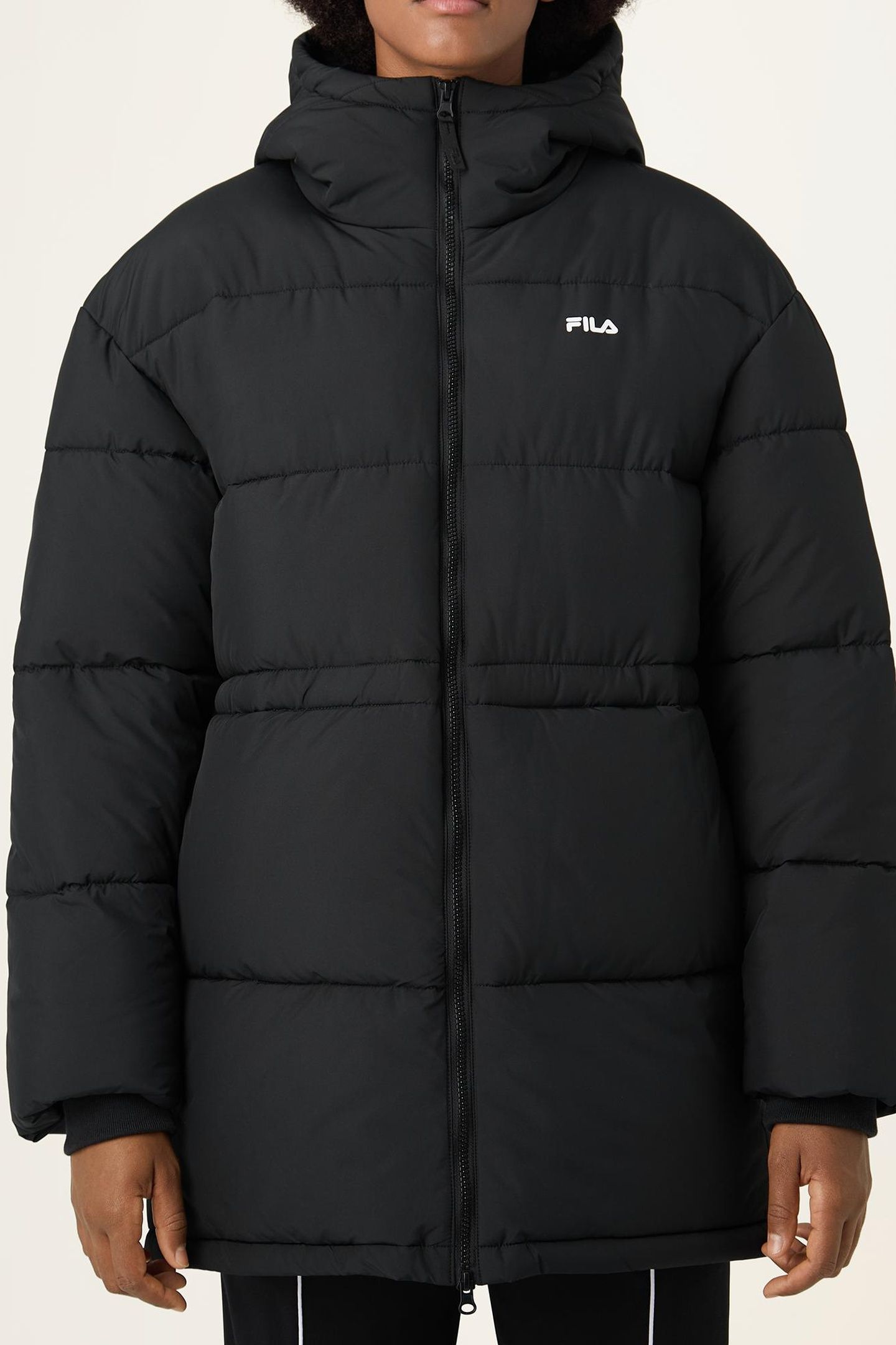 ALBA RELAXED MID HOODED PUFFER JACKET BLACK 1
