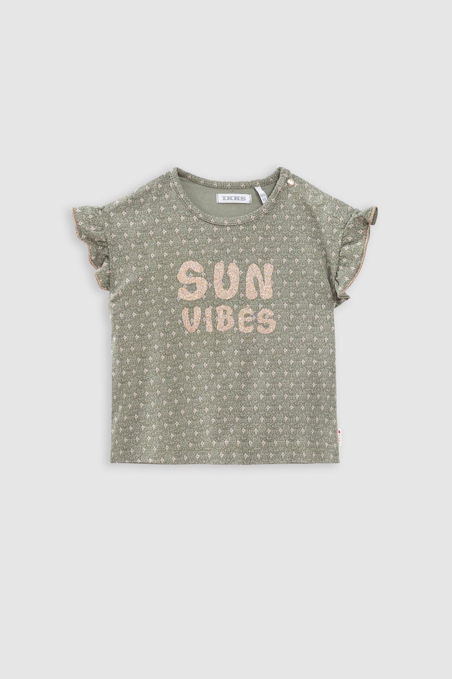 MINIMALIST GRAPHIC-PRINT KHAKI T-SHIRT 1
