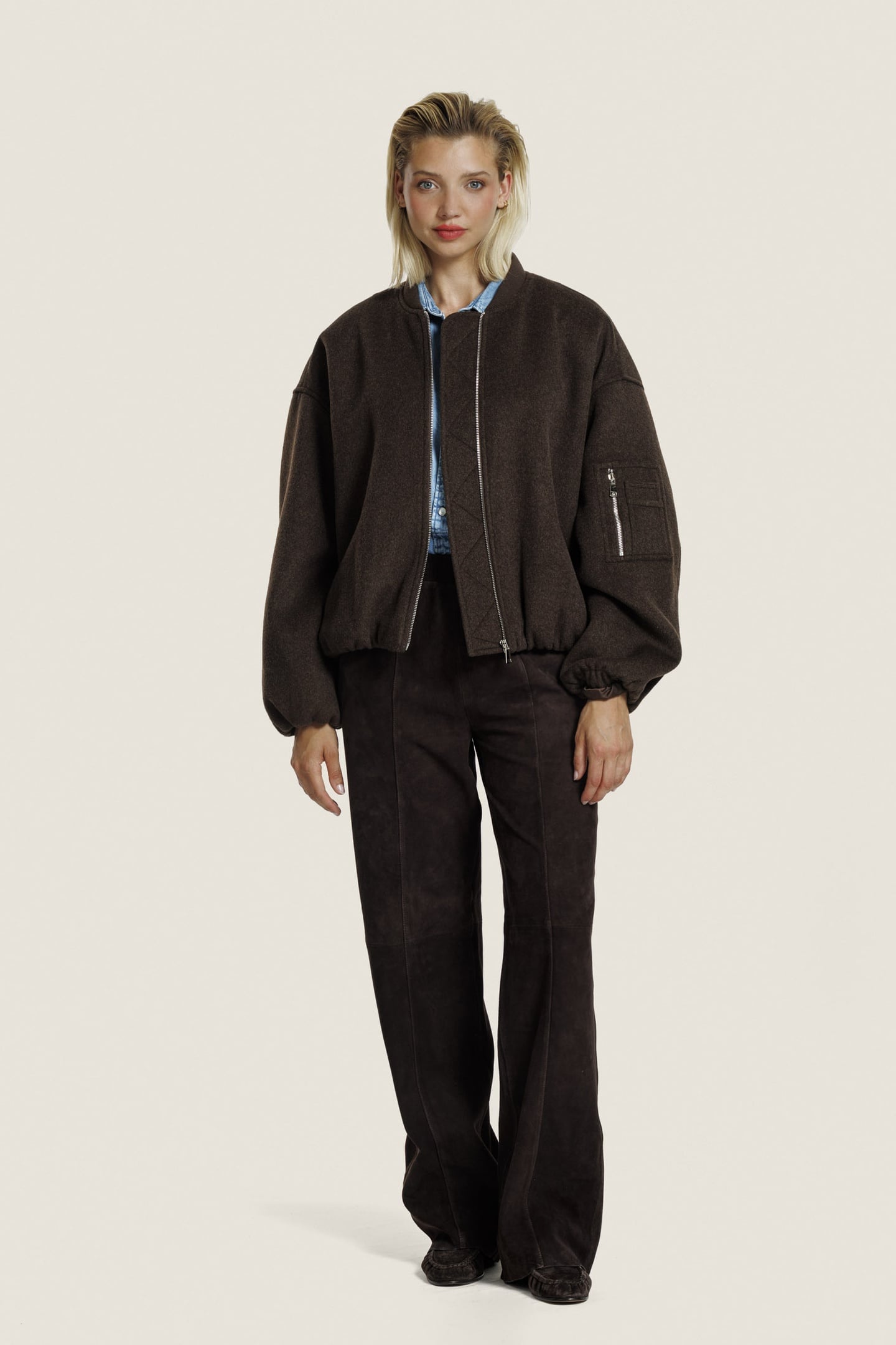 PEARL WOOL JACKET CHESTNUT 1