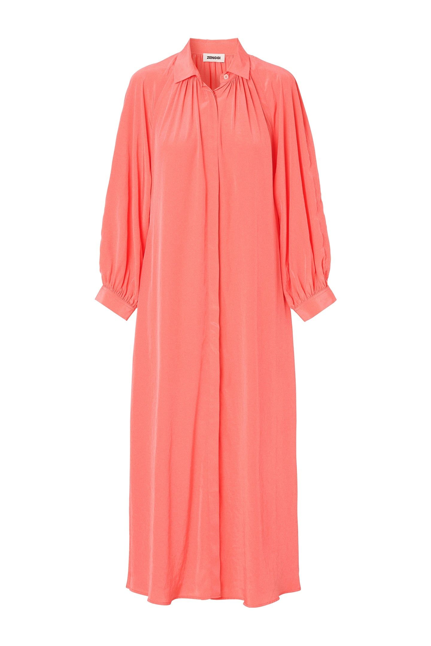 TECHNOSILK GATHERED DRESS RADIANT CORAL 4