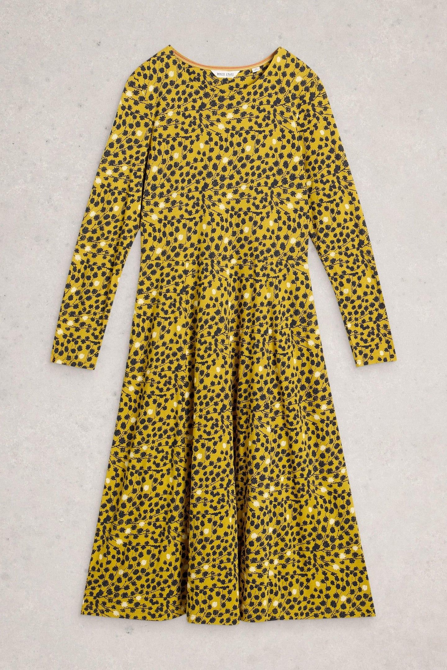 MADELINE JERSEY DRESS CHARTREUSE MULTI 3
