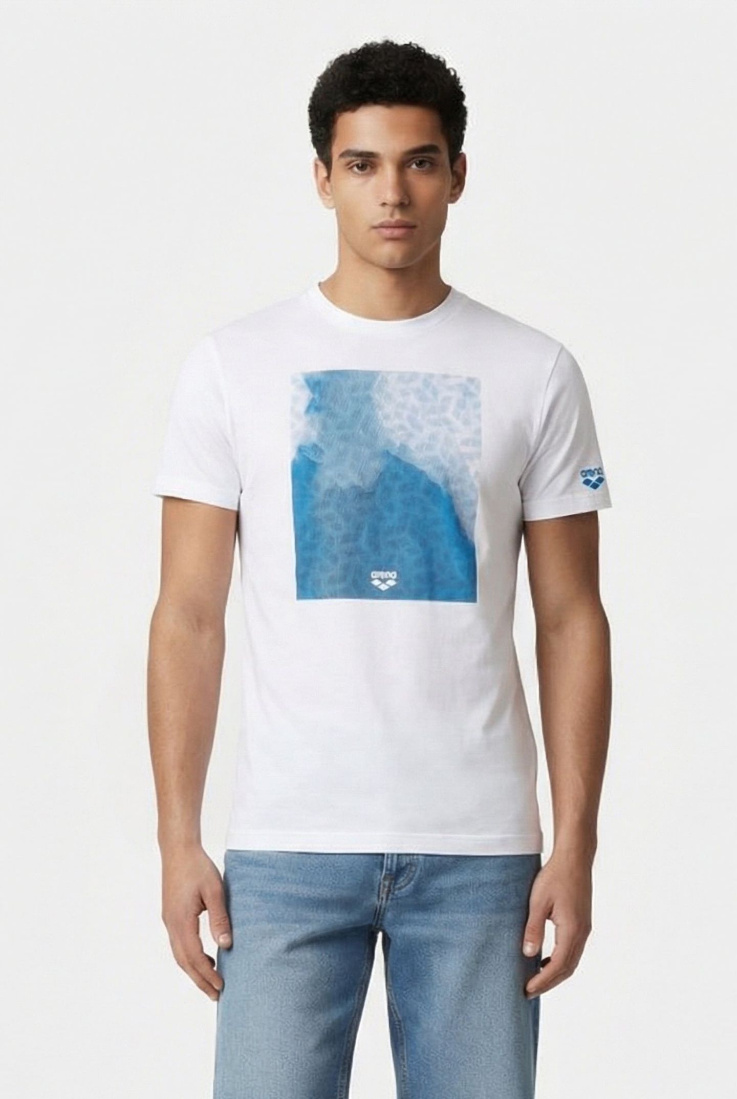 MEN'S T-SHIRT SOLID COTTON WHITE-WATER MONOGRAM 1