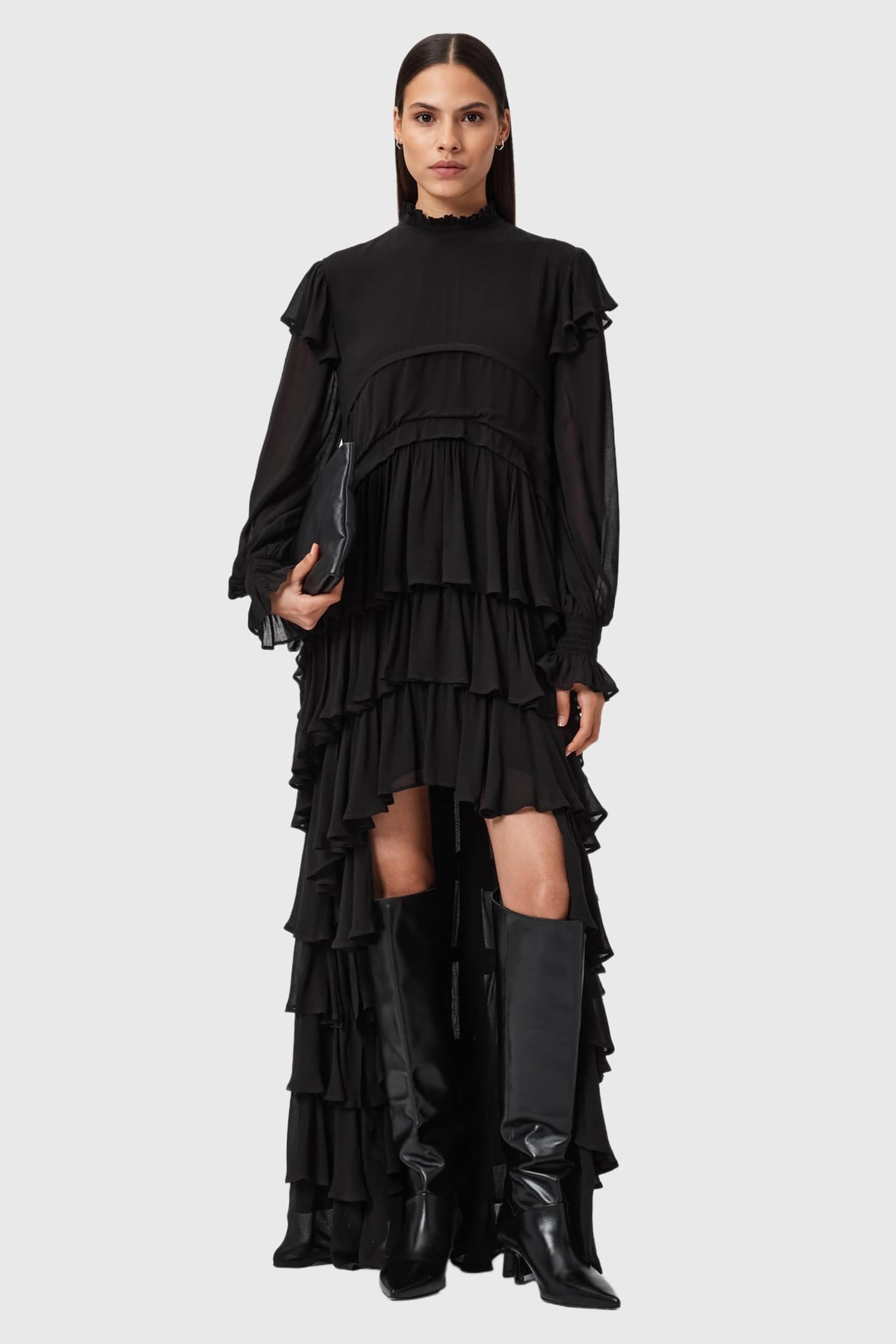 CAVARLY LS MAXI DRES BLACK 1